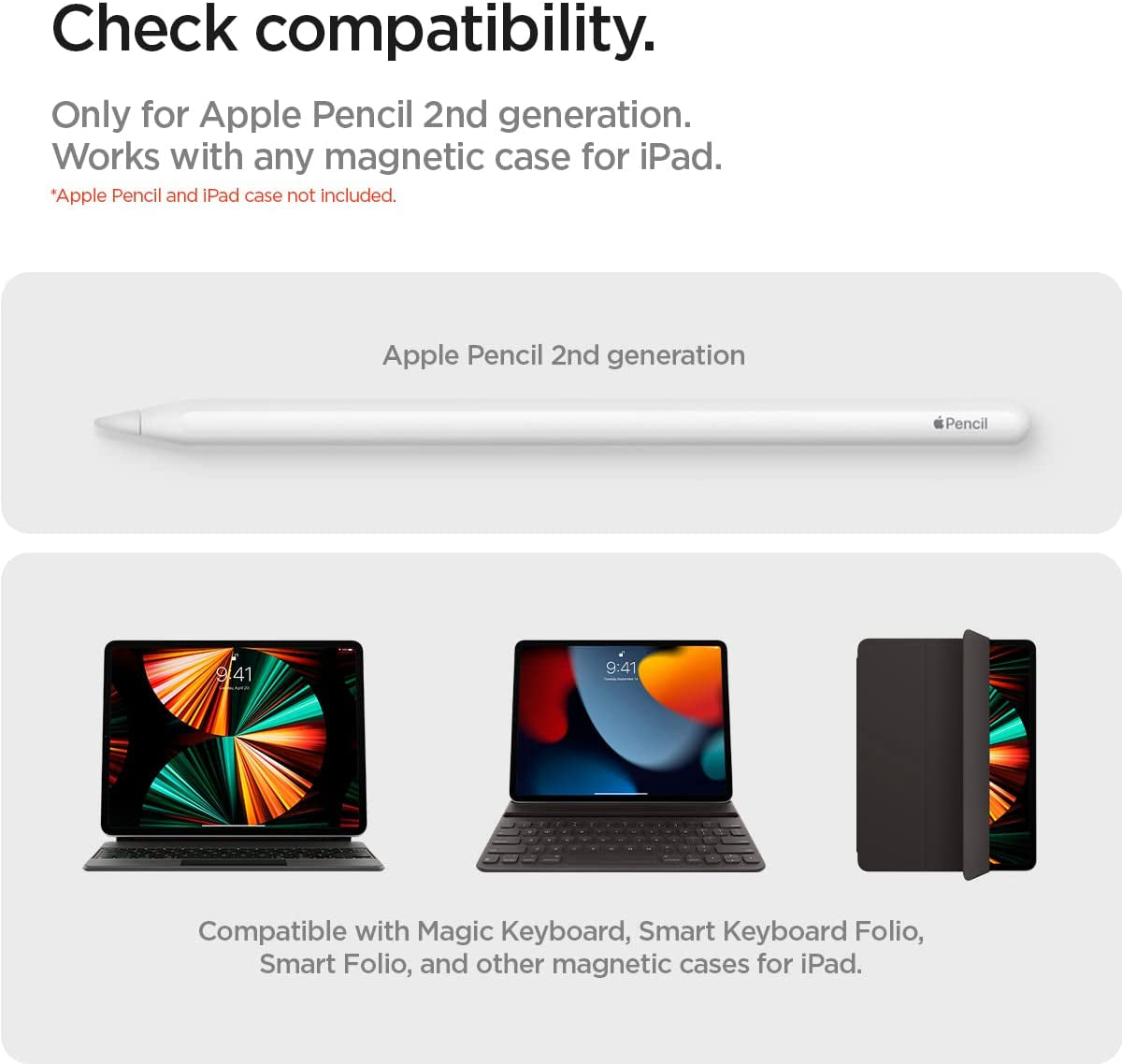 Spigen DA20 Compatible with Magic Keyboard, Smart Keyboard Folio, Smart Folio Designed for Apple Pencil Holder (2Nd Generation) - Black  Spigen   