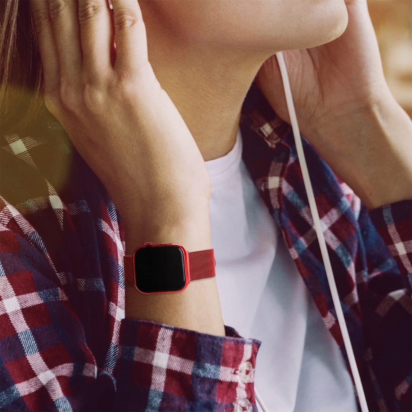 ASOTC Metal Band Compatible with Apple Watch Bands 40Mm 38Mm 41Mm 45Mm 44Mm 42Mm 49Mm for Women Men, Stainless Steel Milanese Mesh Loop Magnetic Wristbands for Iwatch Series 8 7 6 5 4 3 2 1 SE Ultra  ASOTC   