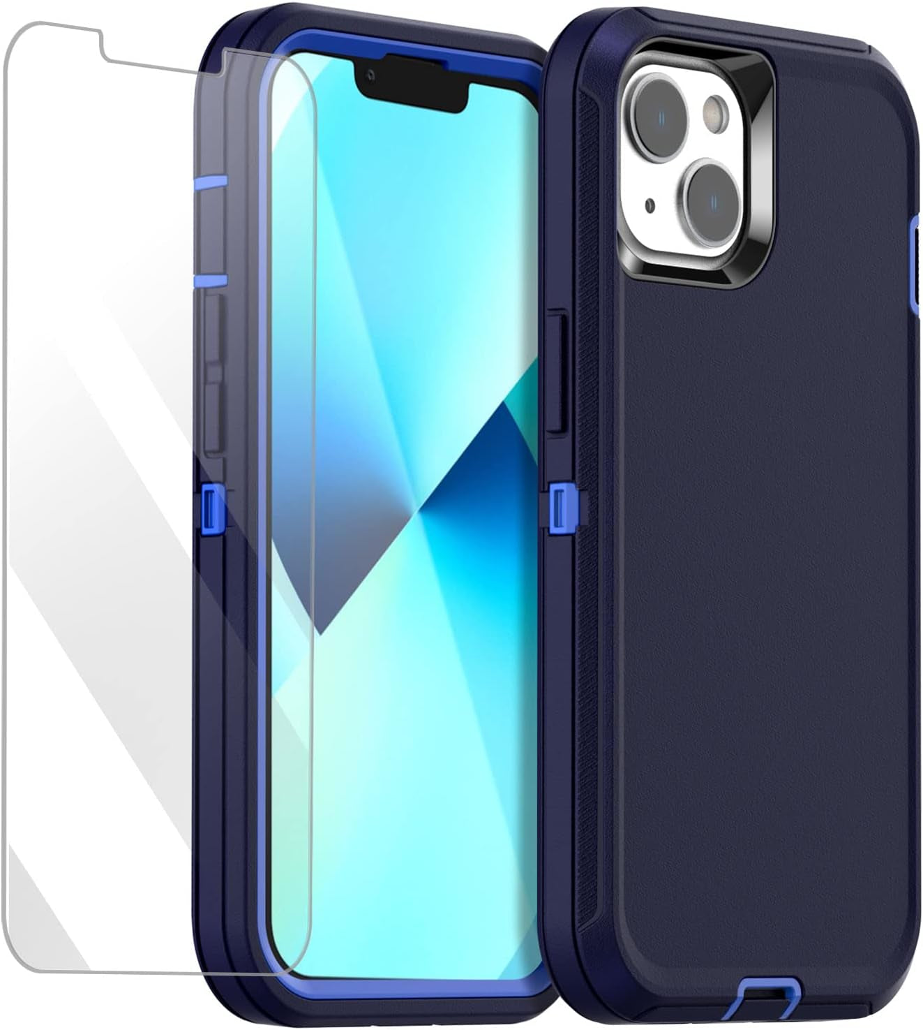 Aicase for Iphone 13 Mini Case(5.4") with Glass Screen Protector, Heavy Duty Drop Protection Full Body Rugged Shockproof/Dust Proof Military Protective Tough Durable for Iphone 13 Mini 5.4"_9  AICase   
