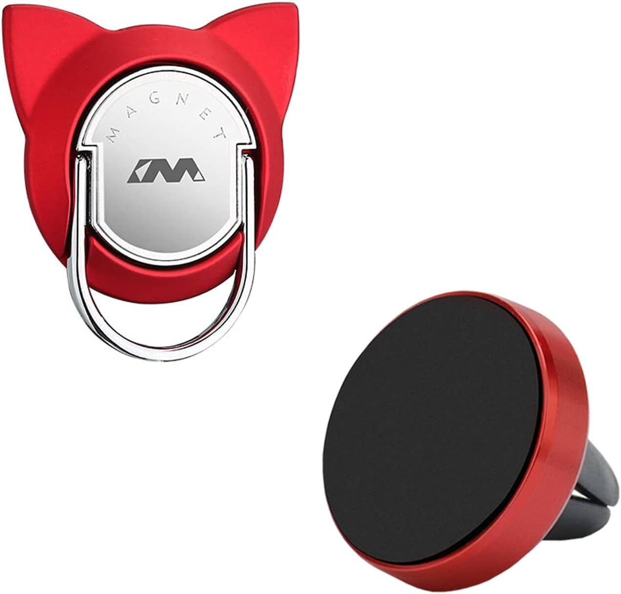 Apqdw Compatible with Magsafe Phone Ring Holder, Magnetic Ring Phone Holder Grip Kickstand for Iphone 14 13 12 Series, Phone Finger Ring for Iphone Masafe Accessories (Black)  Amber Tech Red  