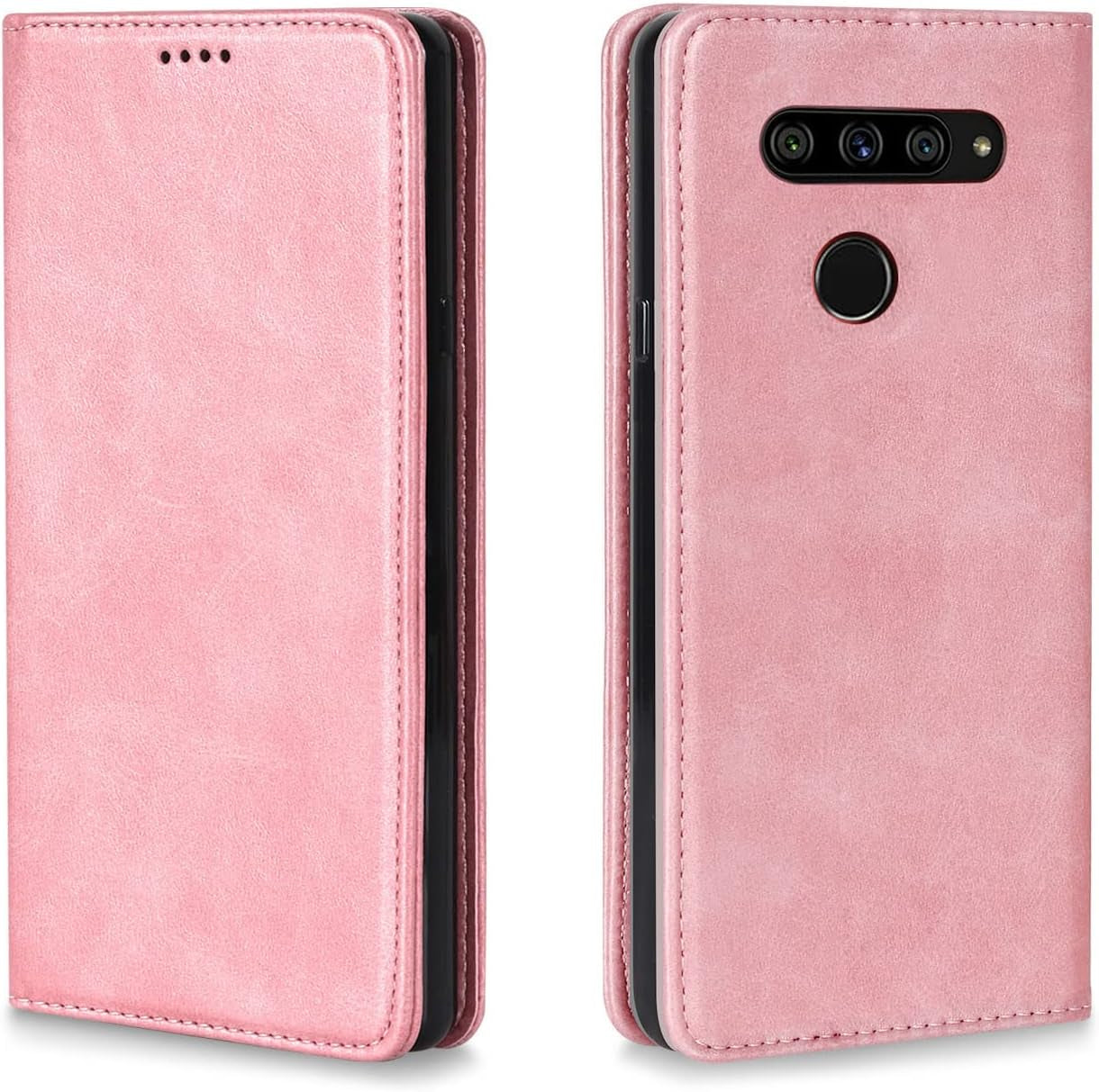 BGTXCZ LG G8 Thinq Case, LG G8 Thinq Wallet Case, [Flip Fold Leather] PU Leather Case with Kickstand Function and ID Credit Card Slot, Magnetic Closure Phone Cover for LG G8 Thinq 5G(Rose Gold)  BGTXCZ Lg V40 Thinq Rosegold Lg V40 Thinq 