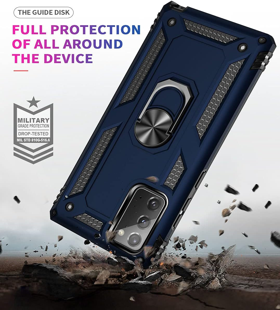 Note 20 Case for Samsung Note 20 Case,Galaxy Note 20 Case, [ Military Grade ] Protective 20 Note Case with Magnetic Car Mount Ring Holder Stand Cover for Samsung Galaxy Note 20/Note 20 5G - Blue  ADDIT   