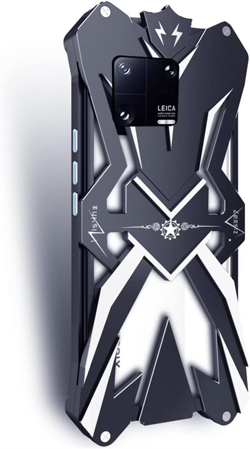 DAYJOY Cool Design Aluminum Case Compatible with Xiaomi 11 Ultra,Rock Punk Style Arm Shield Premium Aerospace Aluminum Metal Shockproof Bumper Frame Cover Case  DAYJOY Mi 13 Pro  