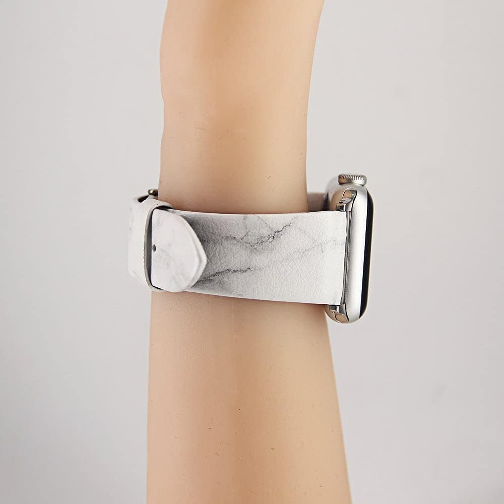 White Marble Replacement Band Compatible for Iwatch 42Mm/44Mm Pastel Bay Wrist Band PU Leather Strap Compatible for Apple Watch Smartwatch Series 8 7 6 5 4 3 2 1 SE Version  Pastel Bay   
