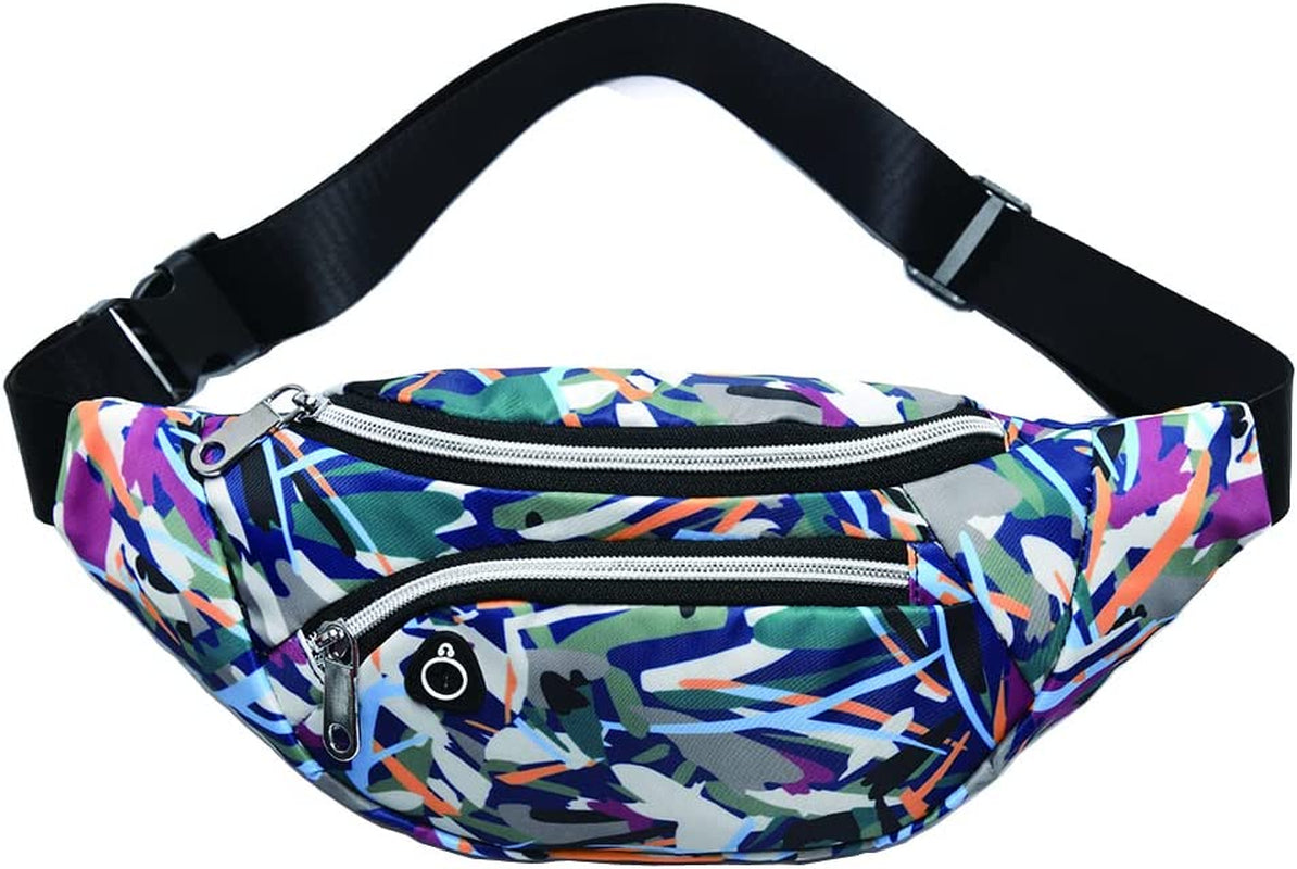 YUNGHE Waist Pack Bag for Men&Women - Fanny Pack for Workout Traveling Running.  YUNGHE Blue-yellow-green stripes  