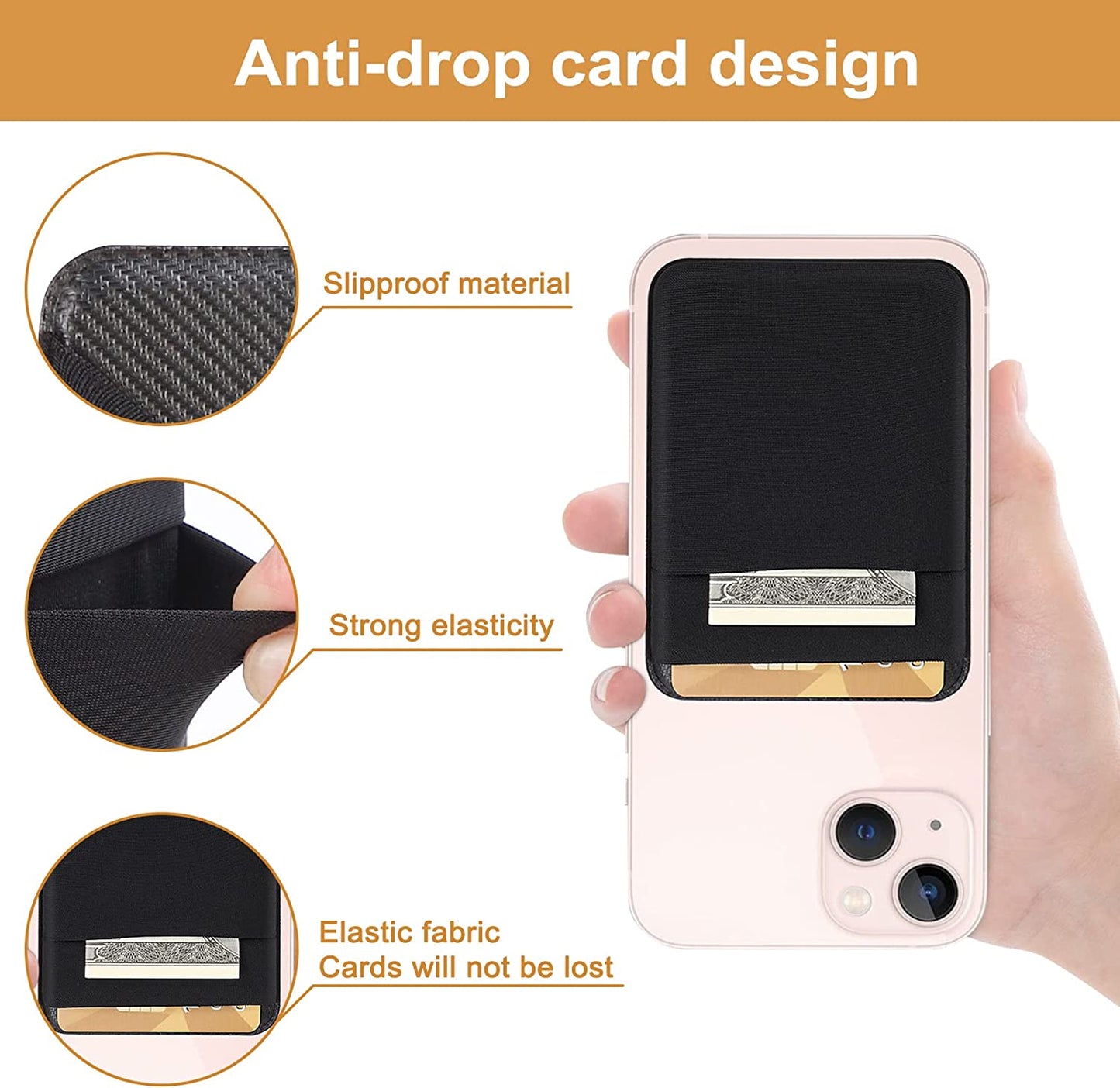 SHANSHUI Magnetic Wallet Compatible for Magsafe, Magnet Double Slots Phone Card Holder for Back of Phone Wallet Stick on Compatible for Iphone 14, Iphone 13, Iphone 12 Series & Magsafe Case  SHANSHUI   
