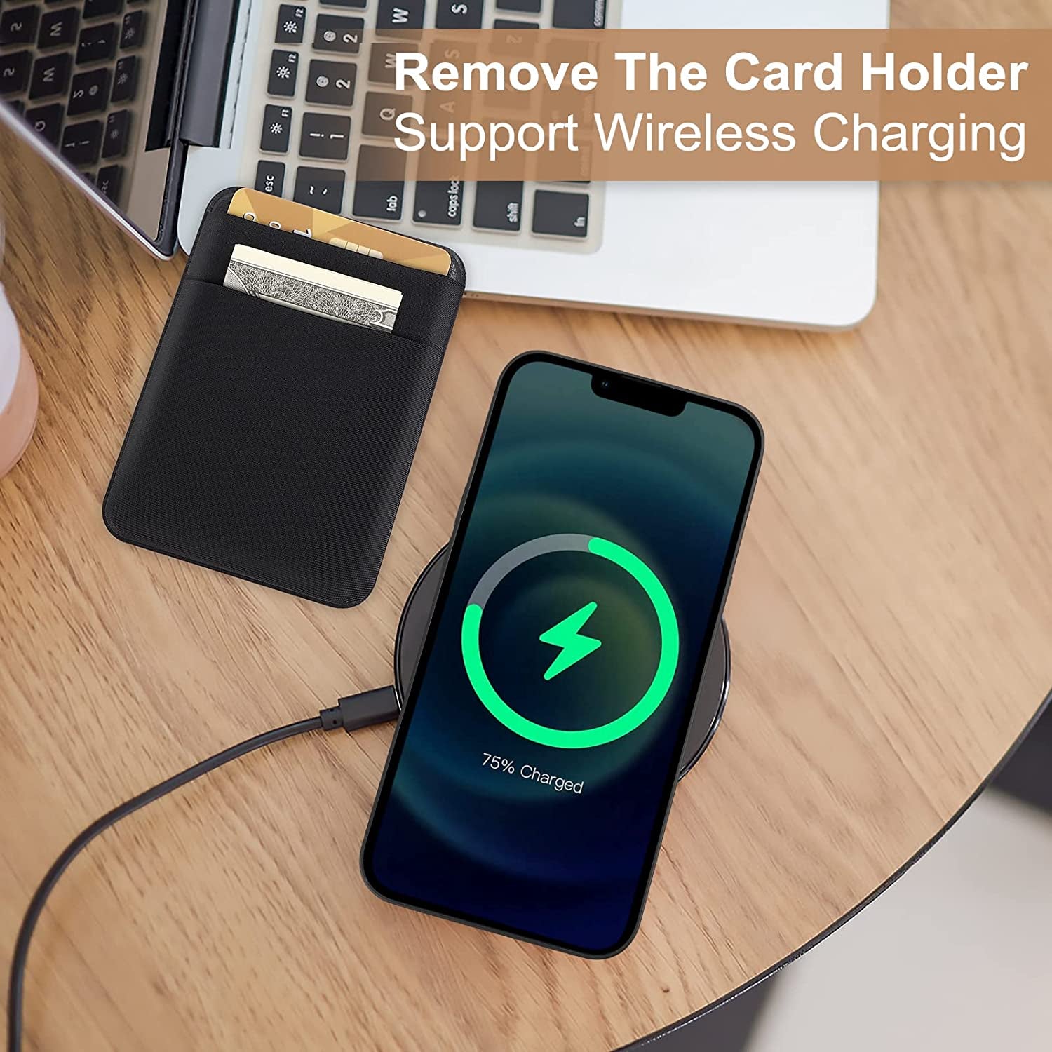 SHANSHUI Magnetic Wallet Compatible for Magsafe, Magnet Double Slots Phone Card Holder for Back of Phone Wallet Stick on Compatible for Iphone 14, Iphone 13, Iphone 12 Series & Magsafe Case  SHANSHUI   