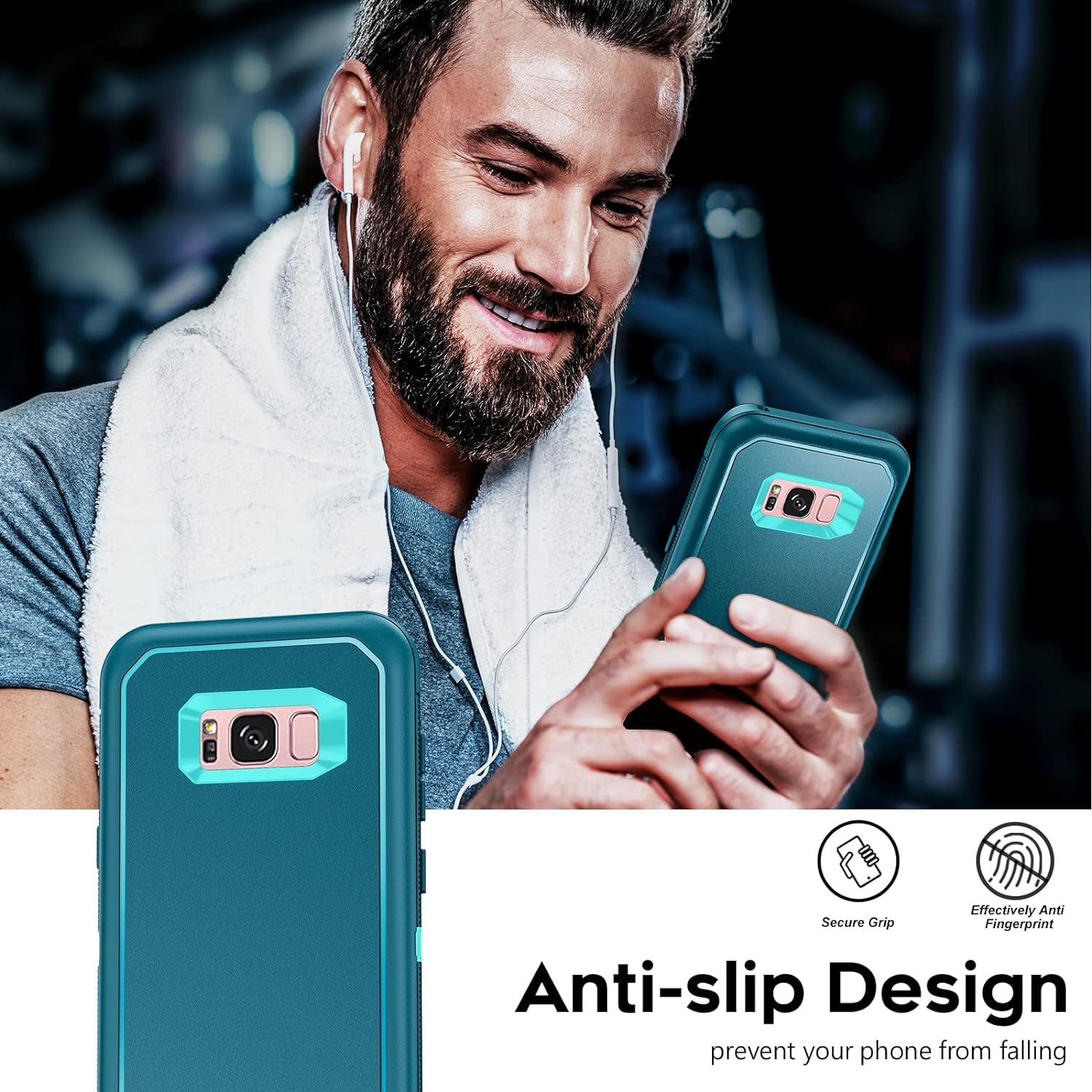 Leyi for Samsung Galaxy S8 plus Case, Upgrade 3-In-1 Full Body Shockproof Rubber Outer Cover Heavy Duty Tough Rugged Dustproof Defender Protection Case for Samsung Galaxy S8 Plus, Teal  LeYi   