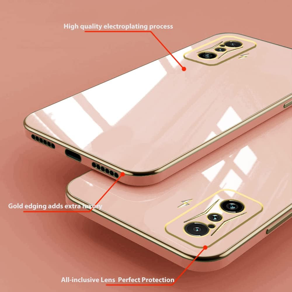 Wousunly Compatible with Xiaomi Poco F4 GT Case Silicone Pink, Plating Xiaomi Poco F4 GT Phone Case Shockproof Thin and Soft Cover (Pink)  Wousunly   