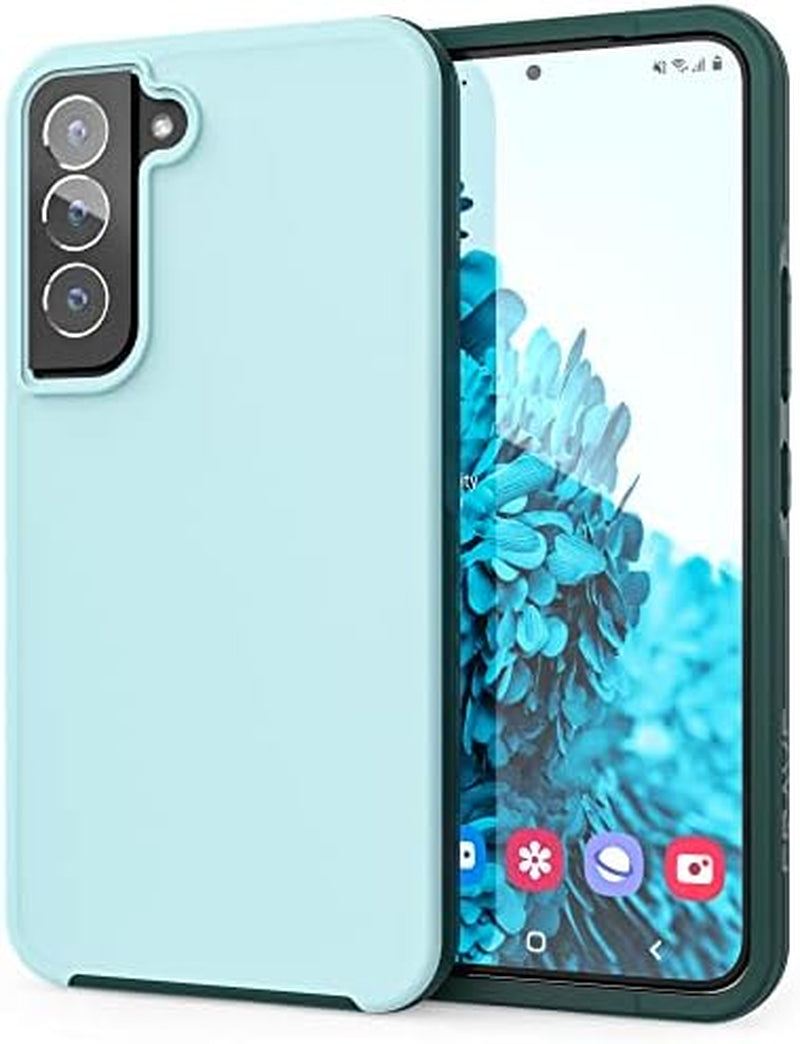 Crave Slim Guard for Galaxy S22 Case, Shockproof Case for Samsung Galaxy S22, S22 5G (6.1 Inch) - Blush  Crave Aqua  