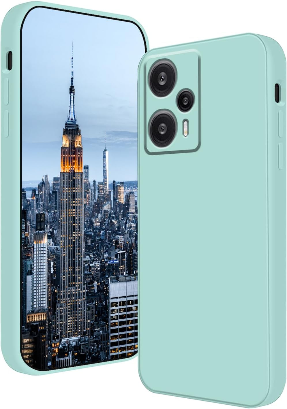 Wousunly Compatible with Poco F5 Case Silicone Liquid Dark Green, Soft Smooth Touch Xiaomi Poco F5 Phone Case Silicone Shockproof Thin Cover (Black)  Wousunly Blue  