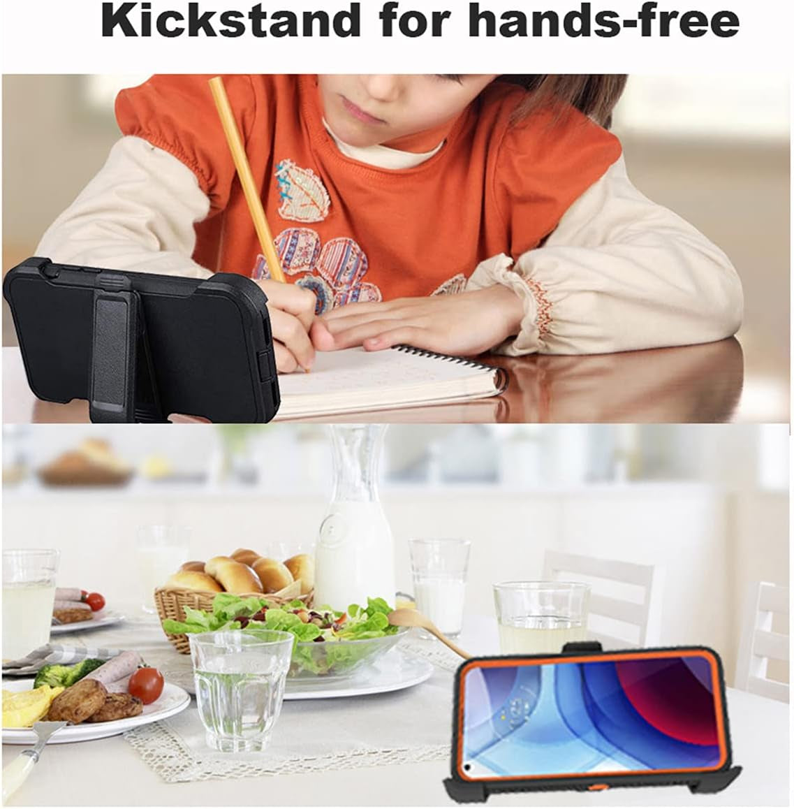 Stroson Compatible with LG V40 Thinq Case, LG V40 Case, with Screen Protector Kickstand Holder Shockproof Protective Phone Case Hard Shell Full Body Defender Cover for LG V40 Thinq (Red/Black)  Stroson   