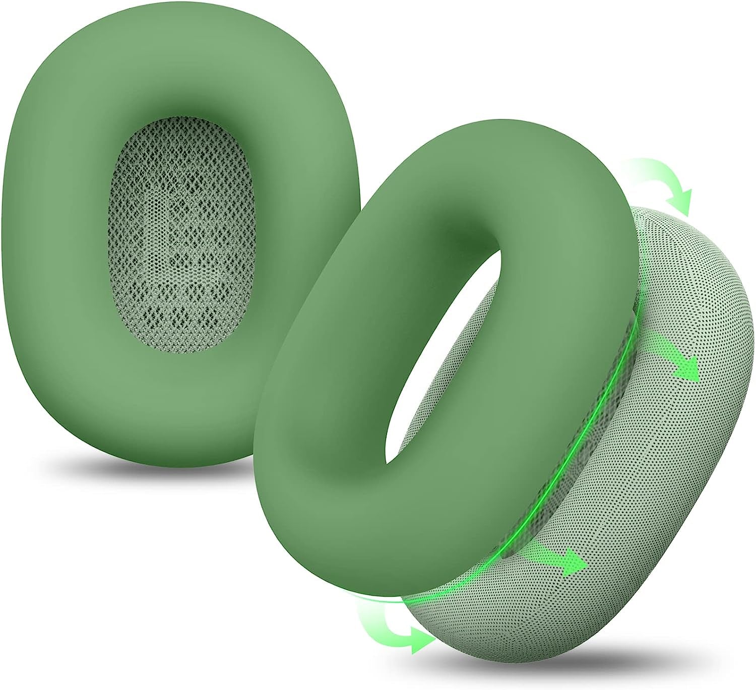 Linsaner Case Compatible for Airpods Max Earpads, Earcup Cover Protector, Silicone Earphone Protective Earpad Cover Accessories for Airpod Max Headphones Ear Pads, White  Linsaner Green  