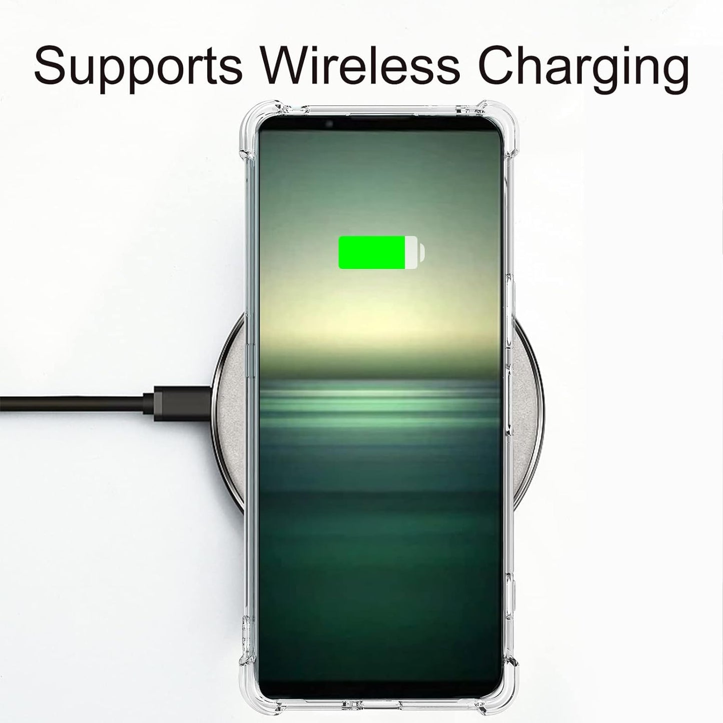 Osophter for Xperia 1 IV Case Clear Flower Floral with Screen Protector for Girls Women Shock-Absorption Flexible TPU Rubber Phone Cover for Sony Xperia 1 Iv(Clear)  Osophter   