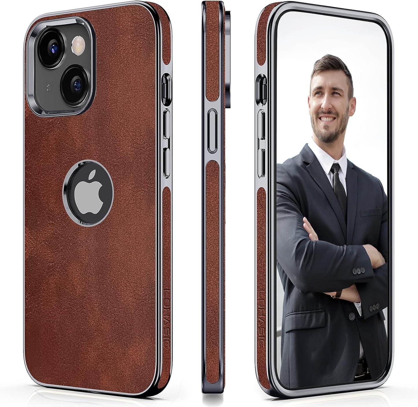 LOHASIC for Iphone 14 plus Cases Women, Crocodile Leather Luxury Phone Cover with Logo Cutout, Thin High-End Designer Snake Skin Non-Slip Girly Cases for Iphone 14 Plus(2022) 6.7" 5G - Light Green  LOHASIC Brown/14Plus  