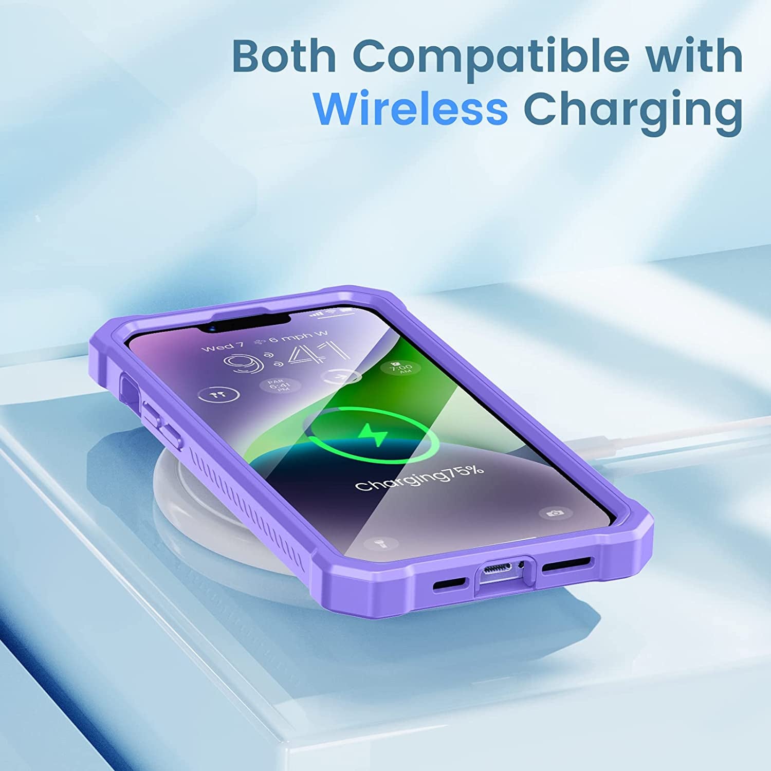 Ruky for Iphone 14 plus Case with Slide Camera Cover, Iphone 14 plus Case [Built-In Screen Protector], Full Body Case Heavy Duty Protection Shockproof Cover Girls Women for Iphone 14 plus 6.7", Purple  Ruky   