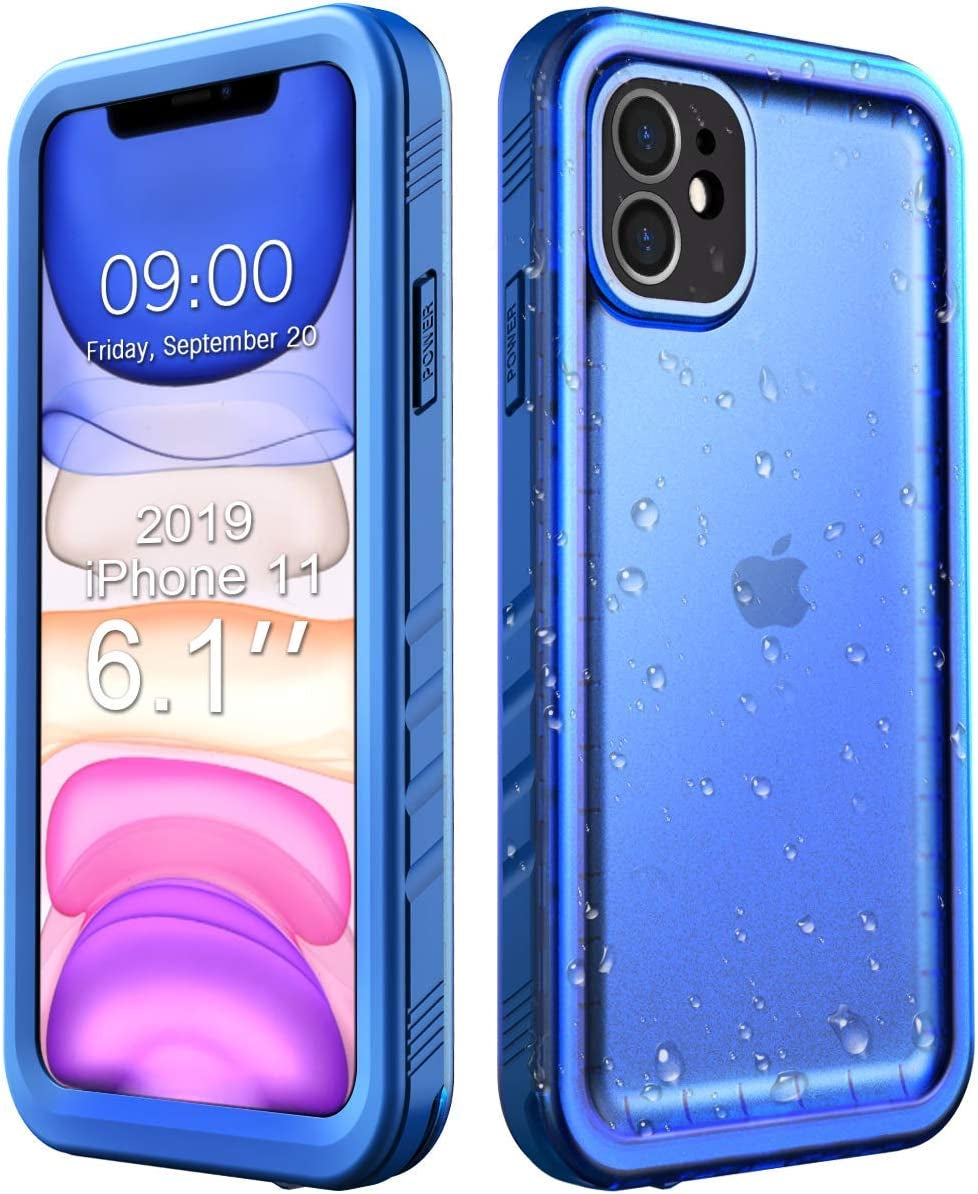 Cozycase Compatible with Iphone 14 plus Waterproof Case - Full Body Shockproof Dustproof Dropproof Built in Screen Protector Rugged Waterproof Case for Iphone 14 plus 6.7 Inch Pink  Cozycase Blue Iphone 11（6.1''） 