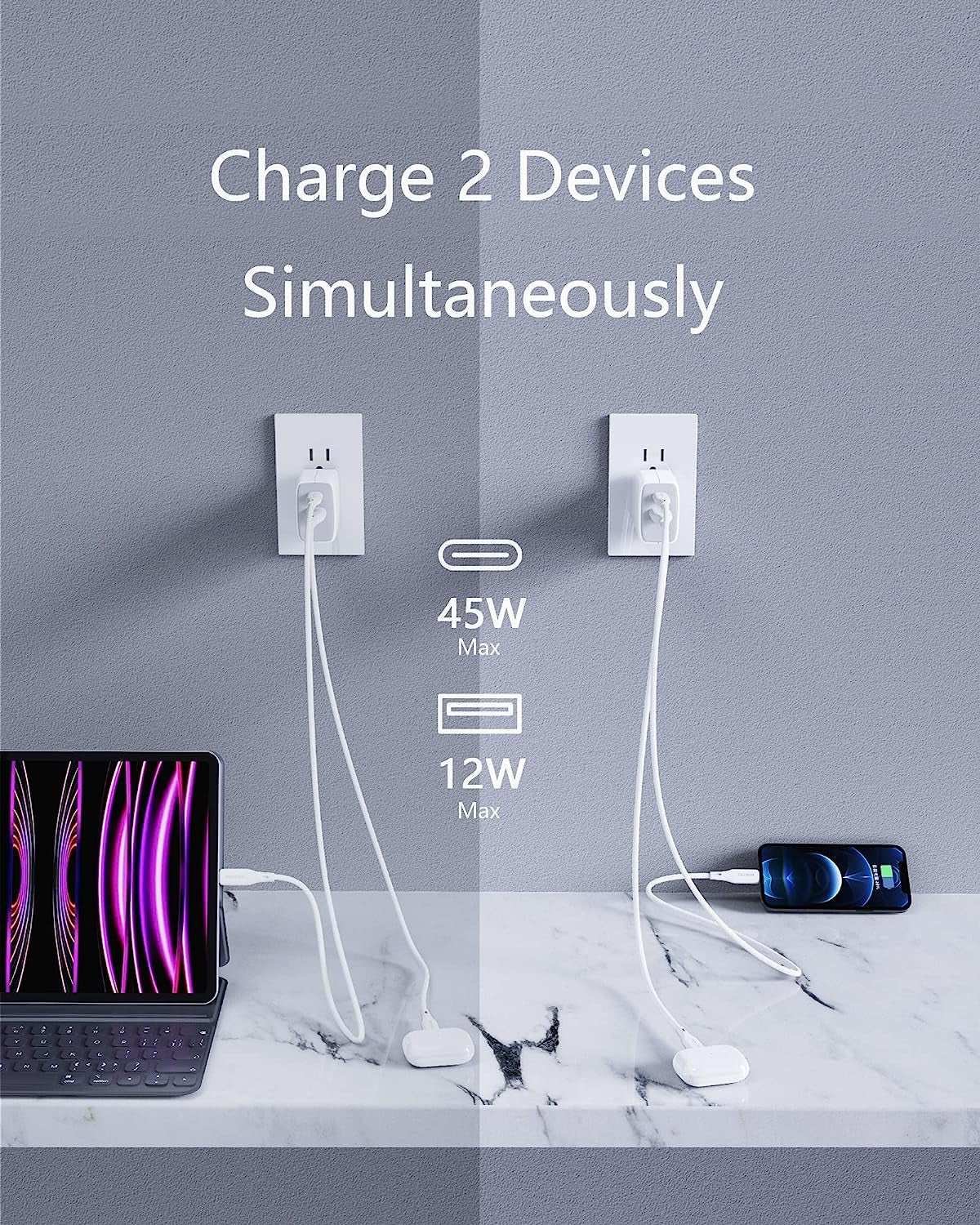 USB C Charger 65W, RICOMM Gan PPS Fast Charger Adapter Kit (Soft Silicone Cable Included) Travel Wall Charger Foldable Plug for Macbook, Iphone Pro Max, Ipad, Airpods, Samsung Galaxy S22/S20/S10  Guangdong Huasheng Electronic Technology co.,Ltd   