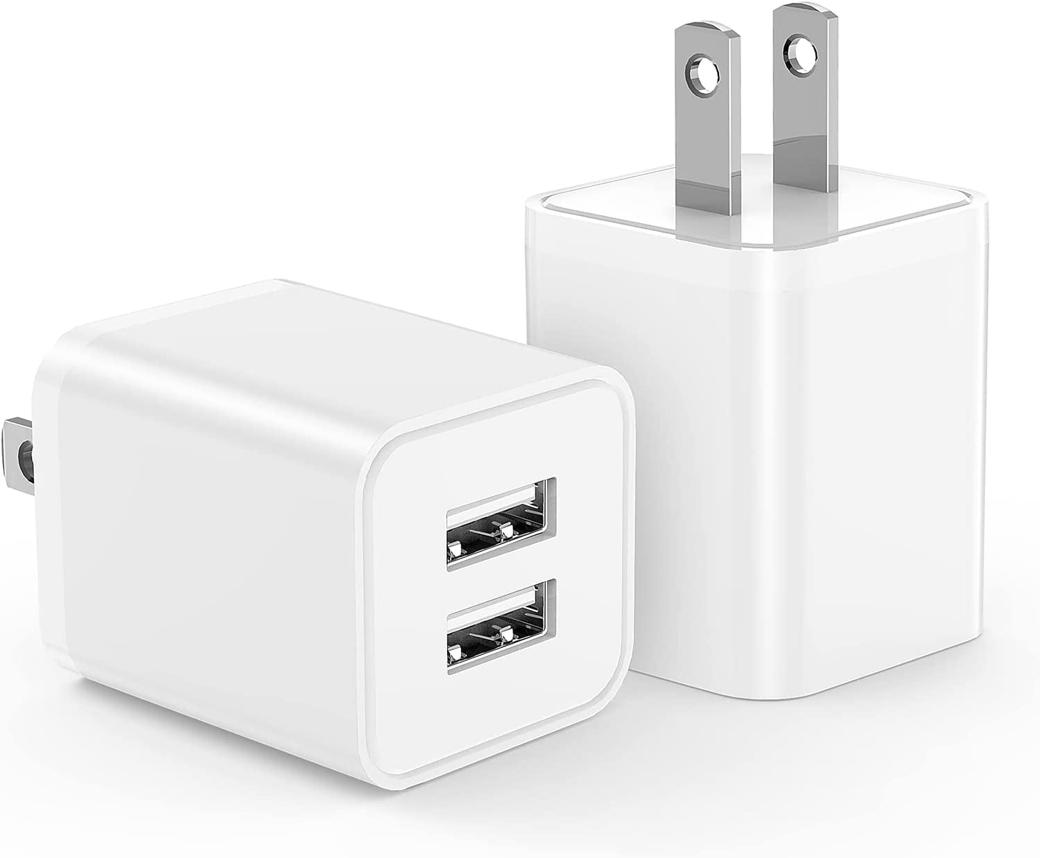 USB Charger 5V 2.4A,Cabepow [2Pack] Dual Port 12W USB Wall Plug,Charger Block Adapter Cube Replacement for Iphone Xs/Xs Max/Xr/X/8/7/6/Plus Ipad Pro/Air/Mini, Galaxy9/8/7(Etl Certified)  Cabepow   