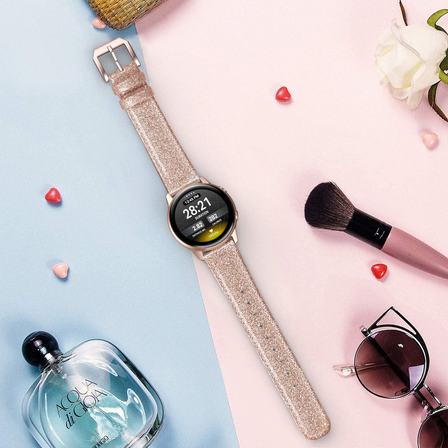 SWEES Compatible for Samsung Galaxy Watch 5 Band 40Mm 44Mm / Galaxy Watch 5 Pro Band 45Mm / Galaxy Watch 4 Band, 20Mm Slim Thin Genuine Leather Replacement Bands for Galaxy Watch 4 Classic Women Men  SWEES   