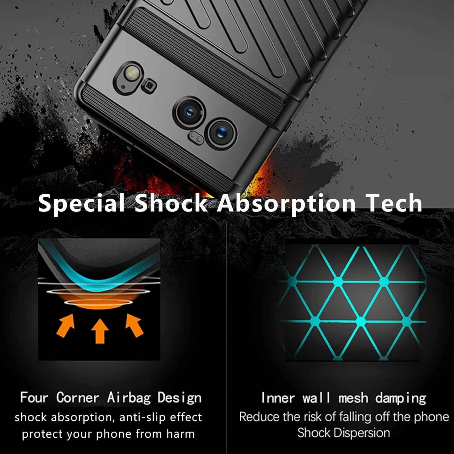 Doeboe for Google Pixel 6 Case, Phone Case for Google Pixel 6 5G (2021), Rugged Sleeve Cover for Pixel 6 6.4 In, Shockproof Slim Soft TPU, Wireless Charging Support [Only for Pixel 6] (Black)  doeboe   