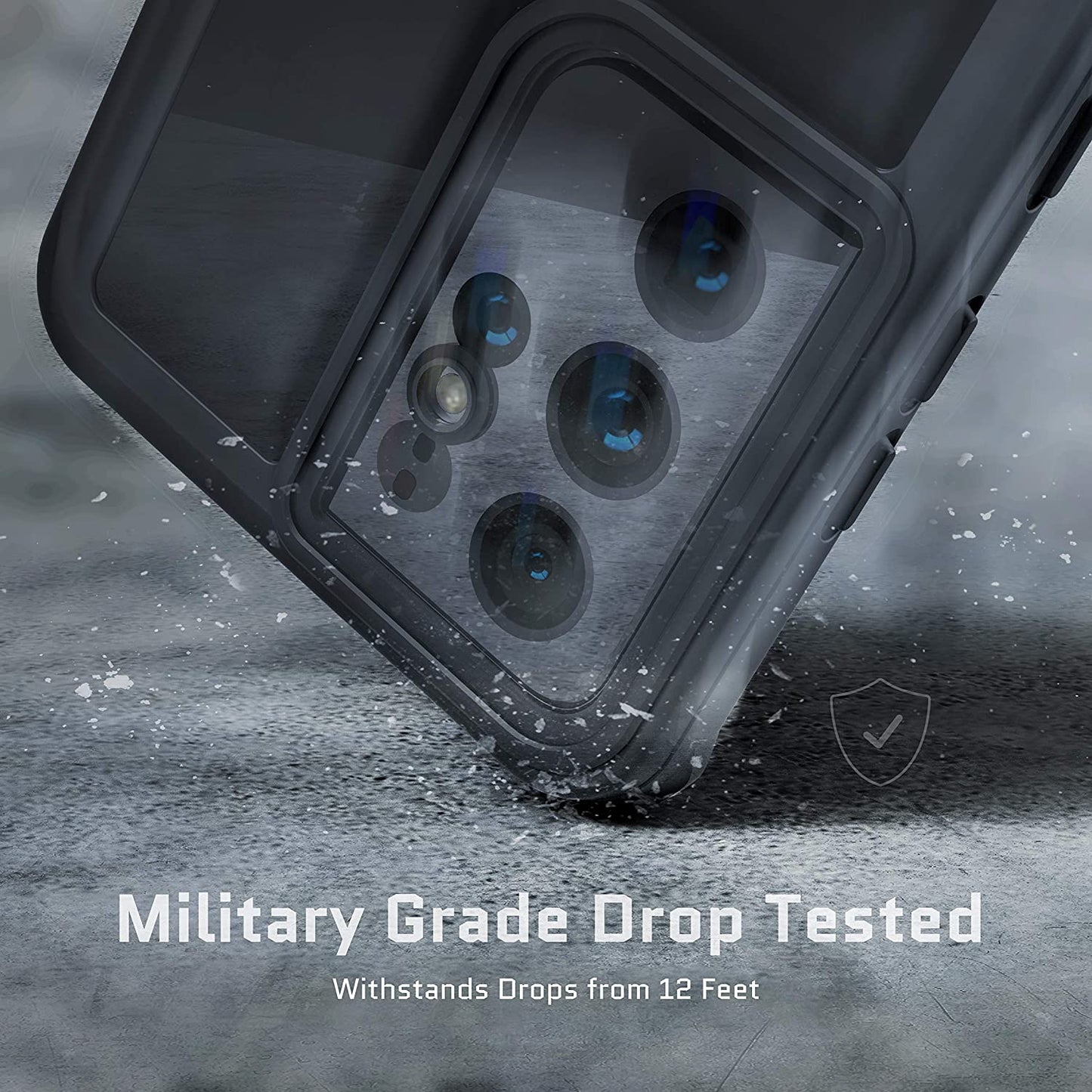 Ghostek NAUTICAL Samsung Galaxy S21 Ultra Case Waterproof Screen and Camera Lens Protector Built-In Tough Heavy Duty Shockproof Protection Phone Covers Designed for 2021 S21 Ultra 5G (6.8Inch) (Black)  Ghostek   