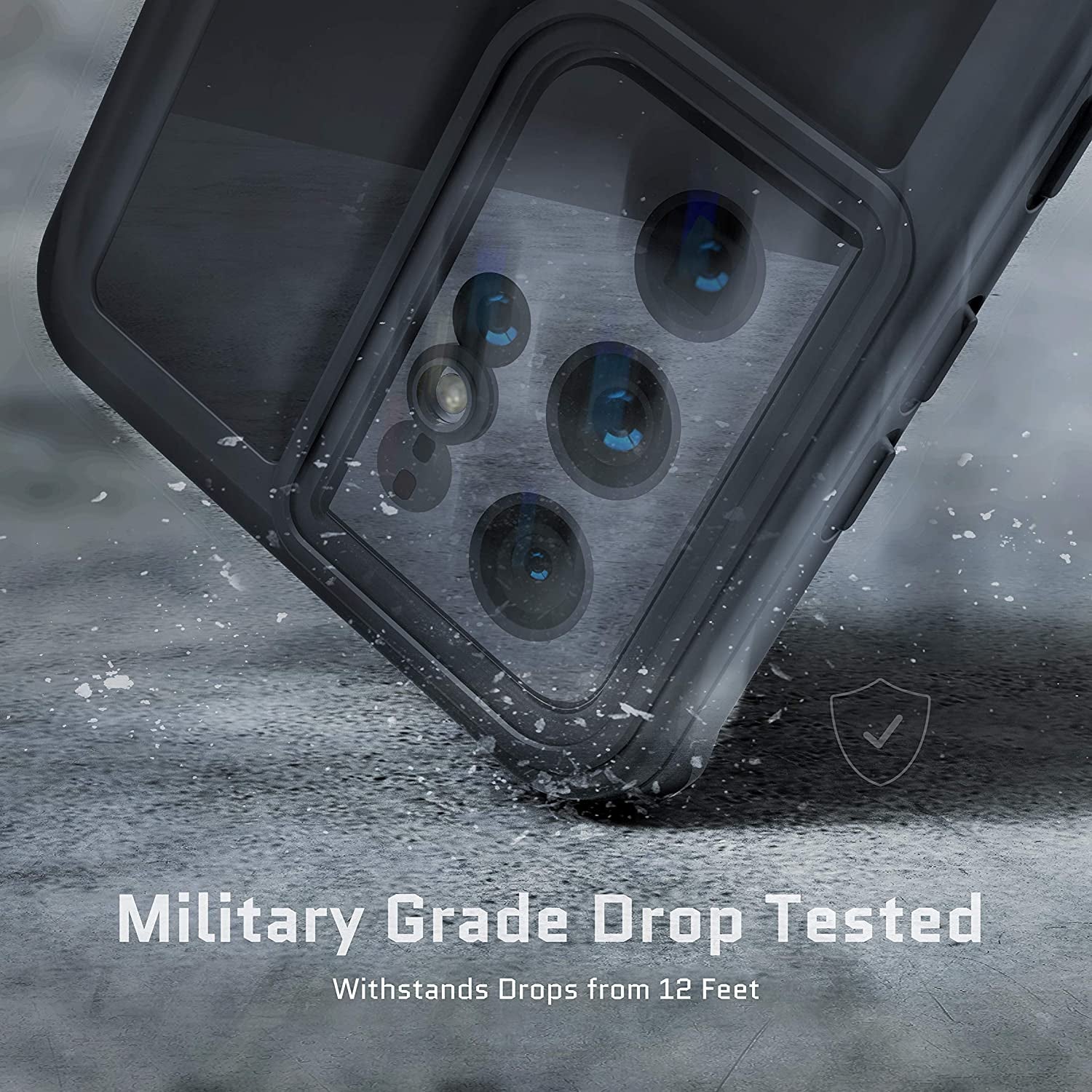 Ghostek NAUTICAL Samsung Galaxy S21 Ultra Case Waterproof Screen and Camera Lens Protector Built-In Tough Heavy Duty Shockproof Protection Phone Covers Designed for 2021 S21 Ultra 5G (6.8Inch) (Black)  Ghostek   