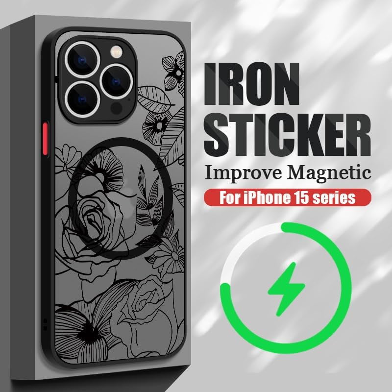 Doowear Galaxy S21+ plus Case Magnetic [Support Magsafe Charger] Wireless Anti-Scratch Shockproof Matte Clear Full Camera Protection Slim Thin Phone Cover Case for Samsung Galaxy S21+ Plus-Rose  Doowear   