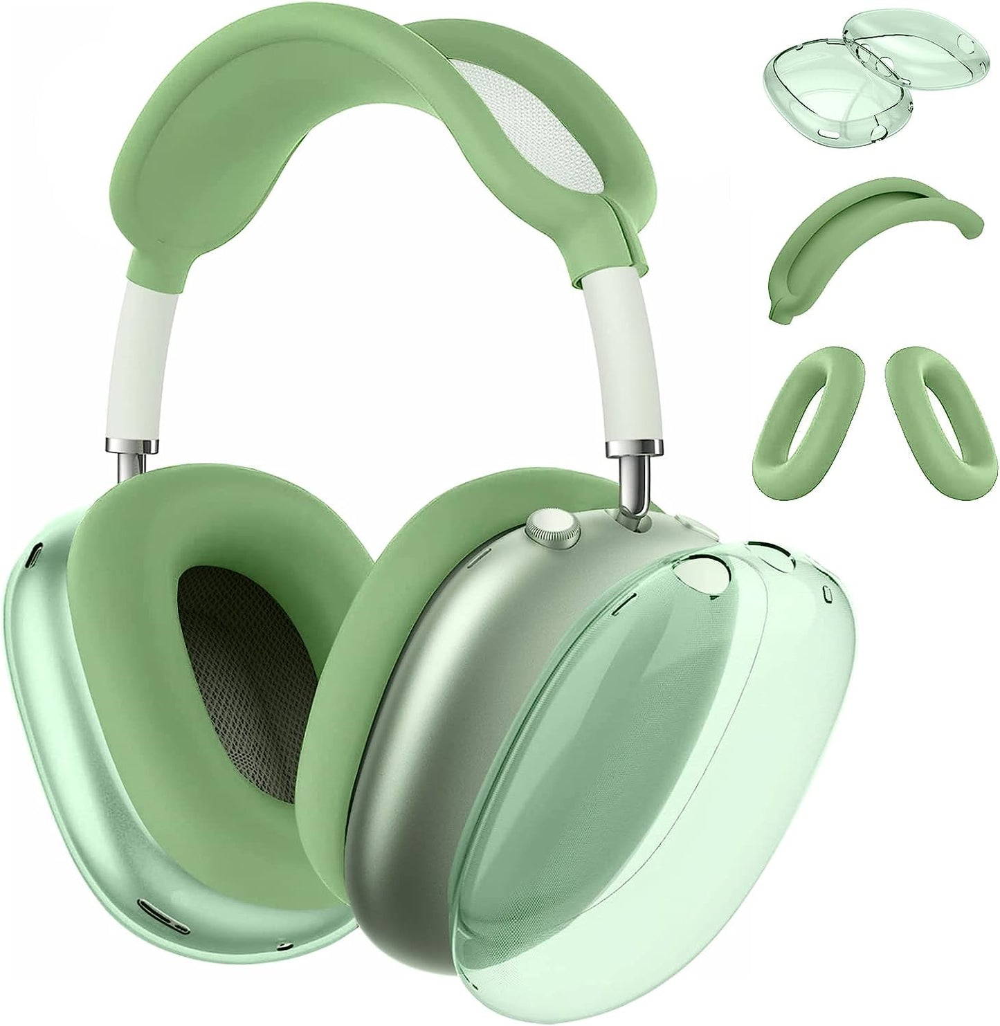 Aiaabq for Airpods Max Case Cover,Anti-Scratch Ear Pad Case Cover/Ear Cups Cover/Headband Cover for Airpods Max. Clear Soft TPU and Silicone,Skin Scratch Proof (Green)  Aiaabq   