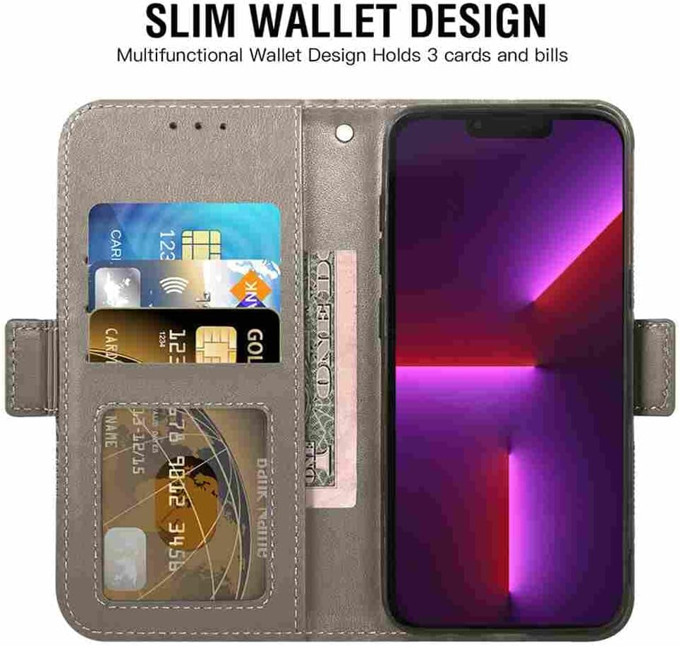 DIIGON Phone Cover Folio Wallet Case for LG G8, Premium PU Leather Slim Fit Cover for LG G8, 1 Photo Frame Slot, Prevent Damage, Gray  Ownetee   