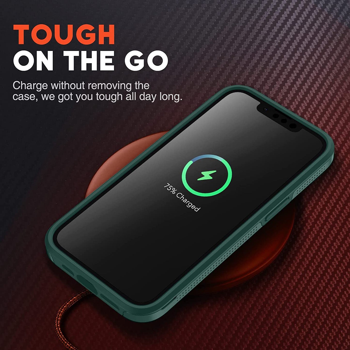 NTG Shockproof Designed for Iphone 13 Case [2 Layer Structure Protection] [Military Grade Anti-Drop] Lightweight Shockproof Protective Phone Case for Iphone 13 6.1 Inch, Midnight Green  NTG   