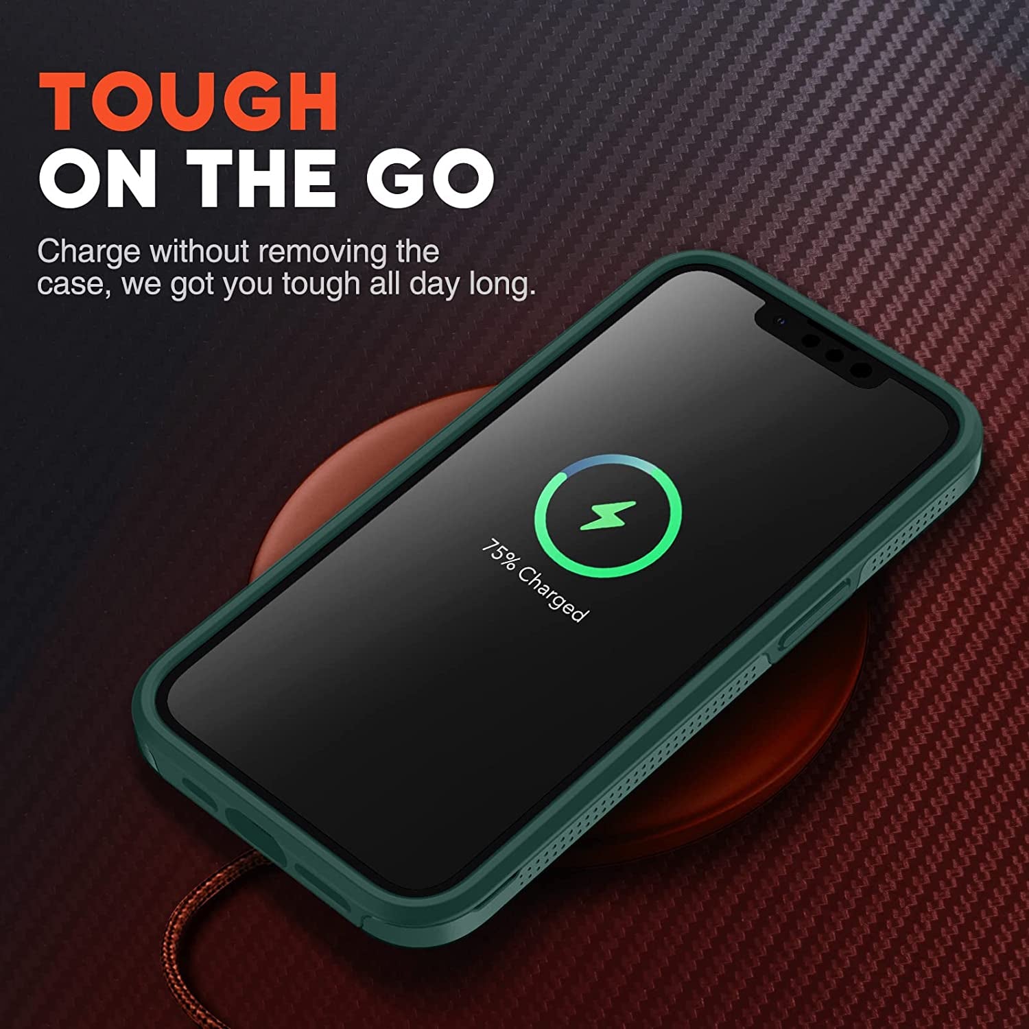 NTG Shockproof Designed for Iphone 13 Case [2 Layer Structure Protection] [Military Grade Anti-Drop] Lightweight Shockproof Protective Phone Case for Iphone 13 6.1 Inch, Midnight Green  NTG   