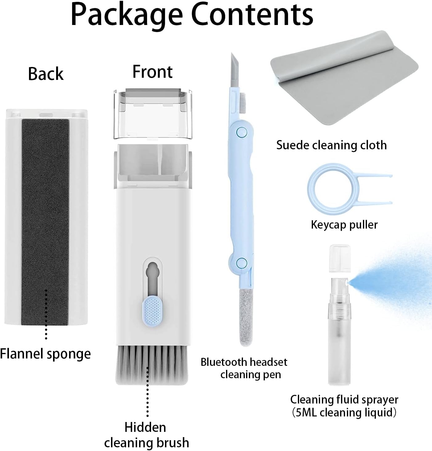7 in 1 Electronic Cleaning Kit - Keyboard Cleaner, Keyboard Cleaning Kit, Laptop Cleaner with Brush, Laptop Cleaning Kit, Electronic Cleaner Kit for Airpods Pro/Laptop/Phone(Give Away a Flannel Cloth)  iKopink   