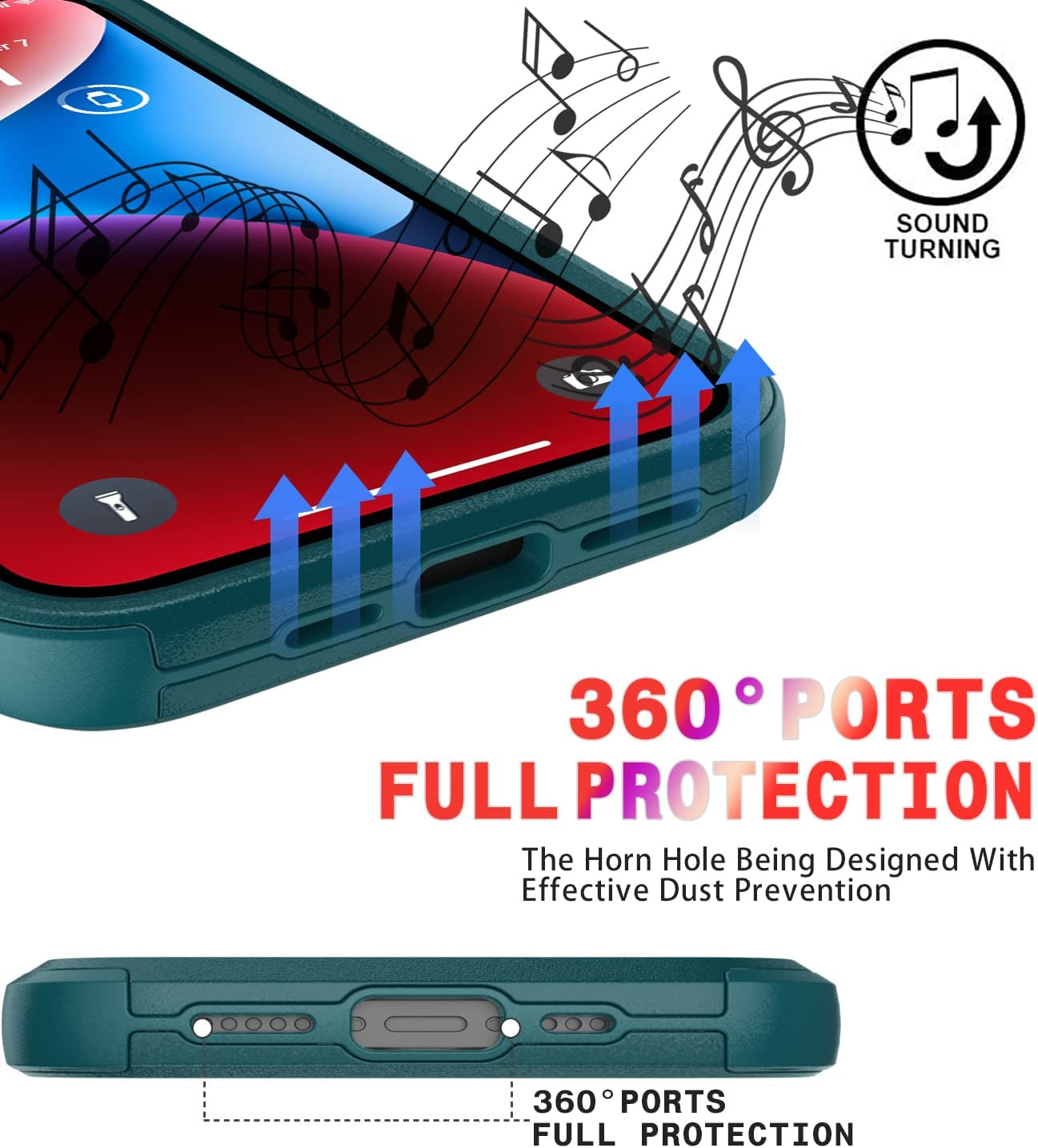 Diverbox for Iphone 14 Case [Shockproof] [Dropproof] [Tempered Glass Screen + Camera Lens Protector],Heavy Duty Protection Phone Case Cover for Apple Iphone 14 (Dark Green)  DiverBox   