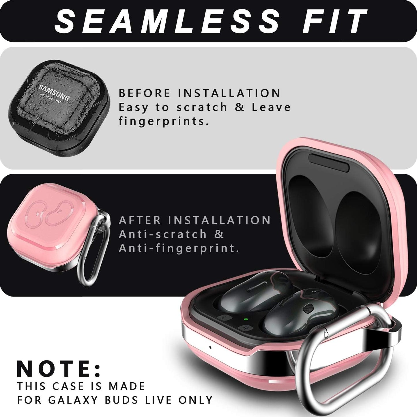 HALLEAST for Galaxy Buds 2 Pro Case/Galaxy Buds 2 Case/Galaxy Buds Pro Case/Buds Live Case Cover, TPU Carrying Case for Women Girl (Support Wireless Charging), Cute Pink  HALLEAST   