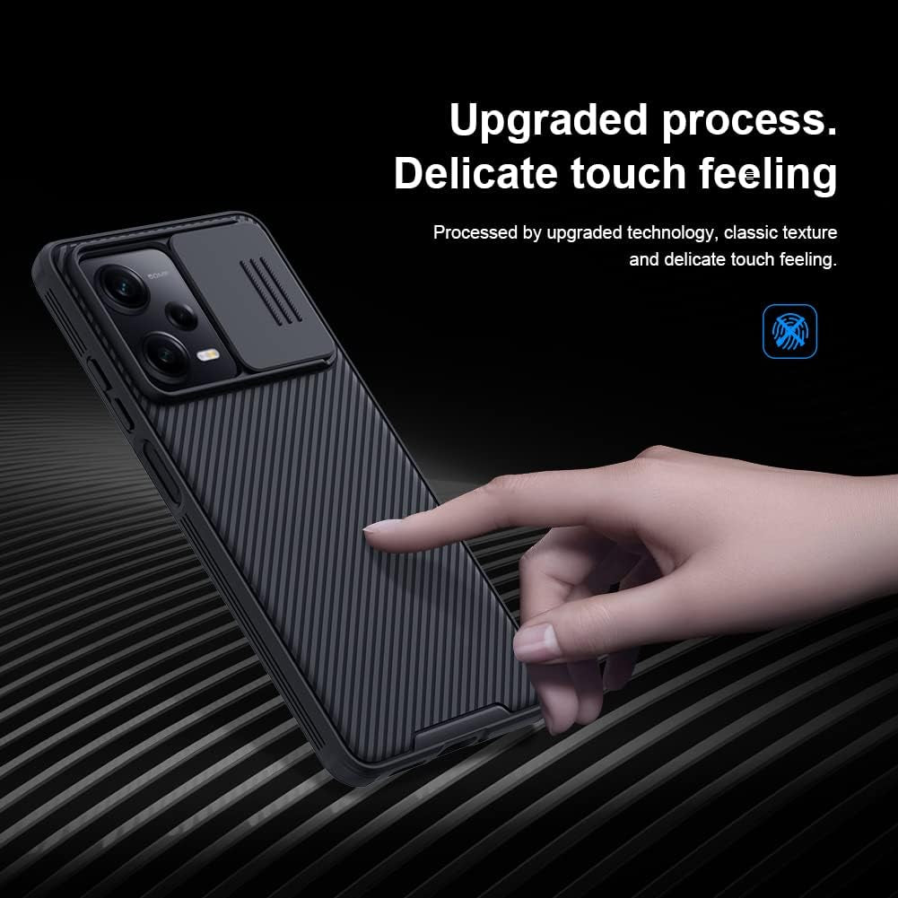 For Xiaomi Redmi Note 12 Pro 5G/Poco X5 Pro 5G Case, Nillkin Slim Case Protective Cover with Camera Protector Hard PC TPU Ultra Thin Anti-Scratch Phone Case for Xiaomi Redmi Note 12 Pro 5G (Black)  Grand Eletronics   
