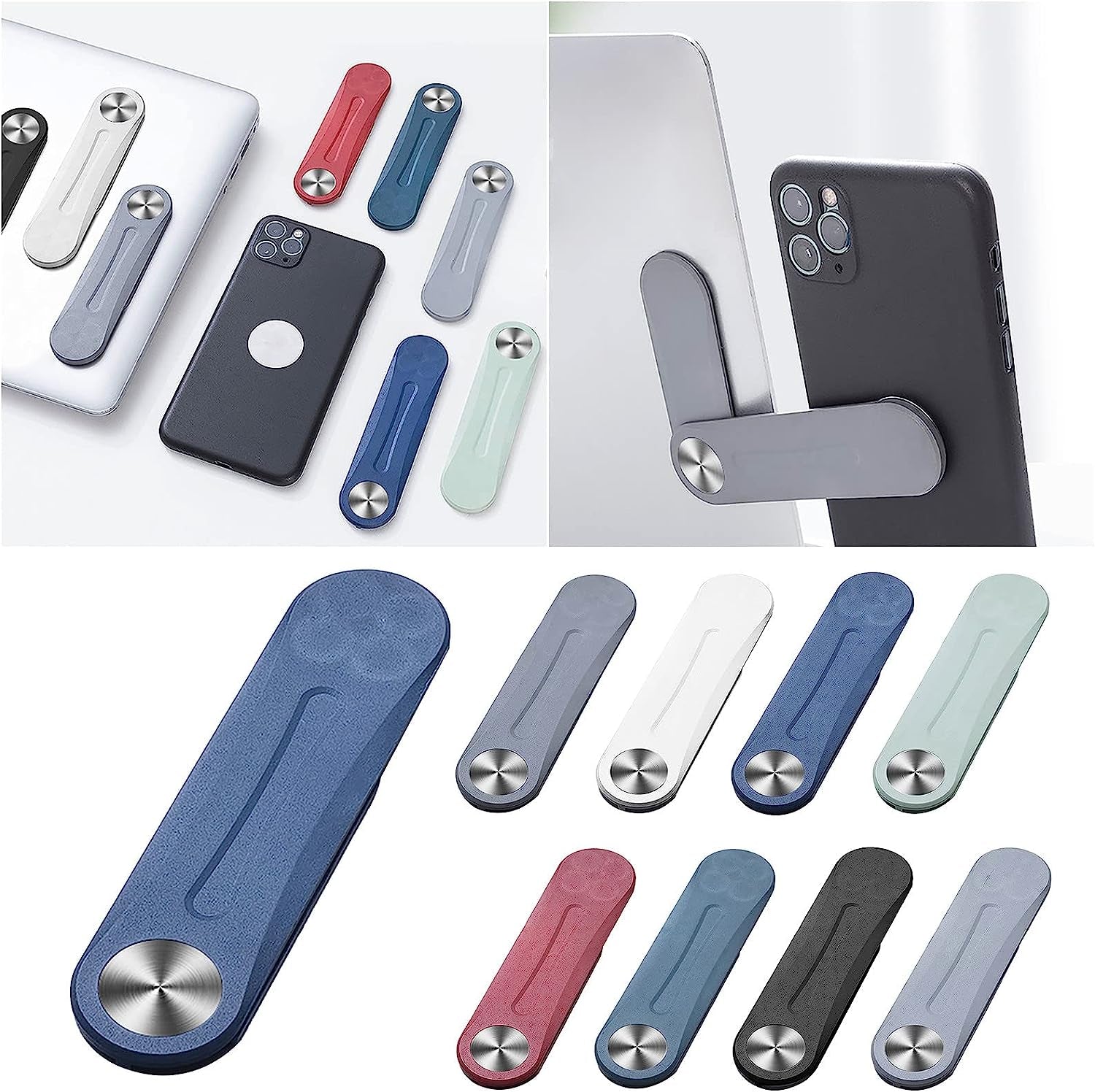 Tomsi 1PC Magnetics Phone Holder, Laptop Desktop Monitor Side Extension Phone Holder, Slim Portable Foldable Computer Expansion Bracket Compatible with Any Phone (A, One Size)  Tomsi   