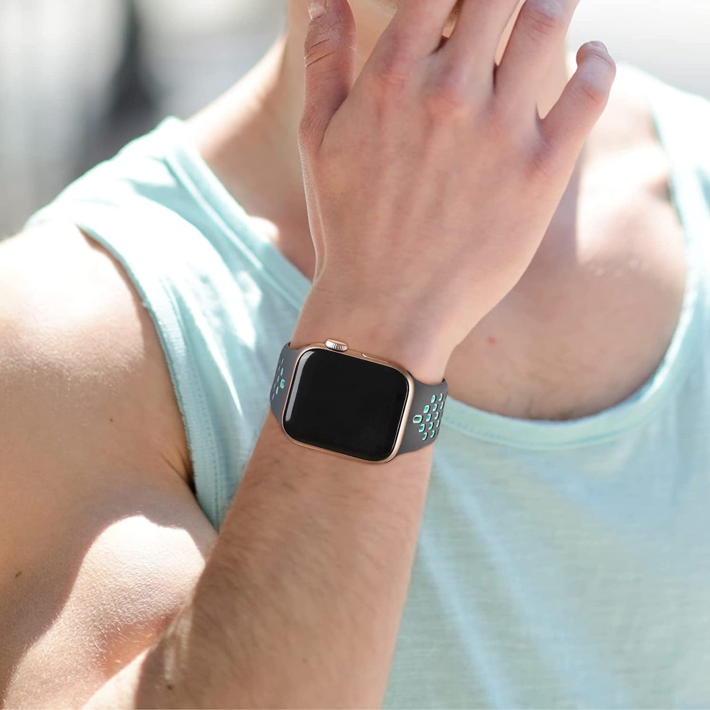 TSAAGAN 5 Pack Sport Silicone Bands Compatible for Apple Watch Band 49Mm 41Mm 45Mm 40Mm 44Mm 38Mm 42Mm, Breathable Strap Replacement Wristband for Iwatch Ultra Series 8/7/SE/6/5/4/3/2/1 Women & Men  TSAAGAN   