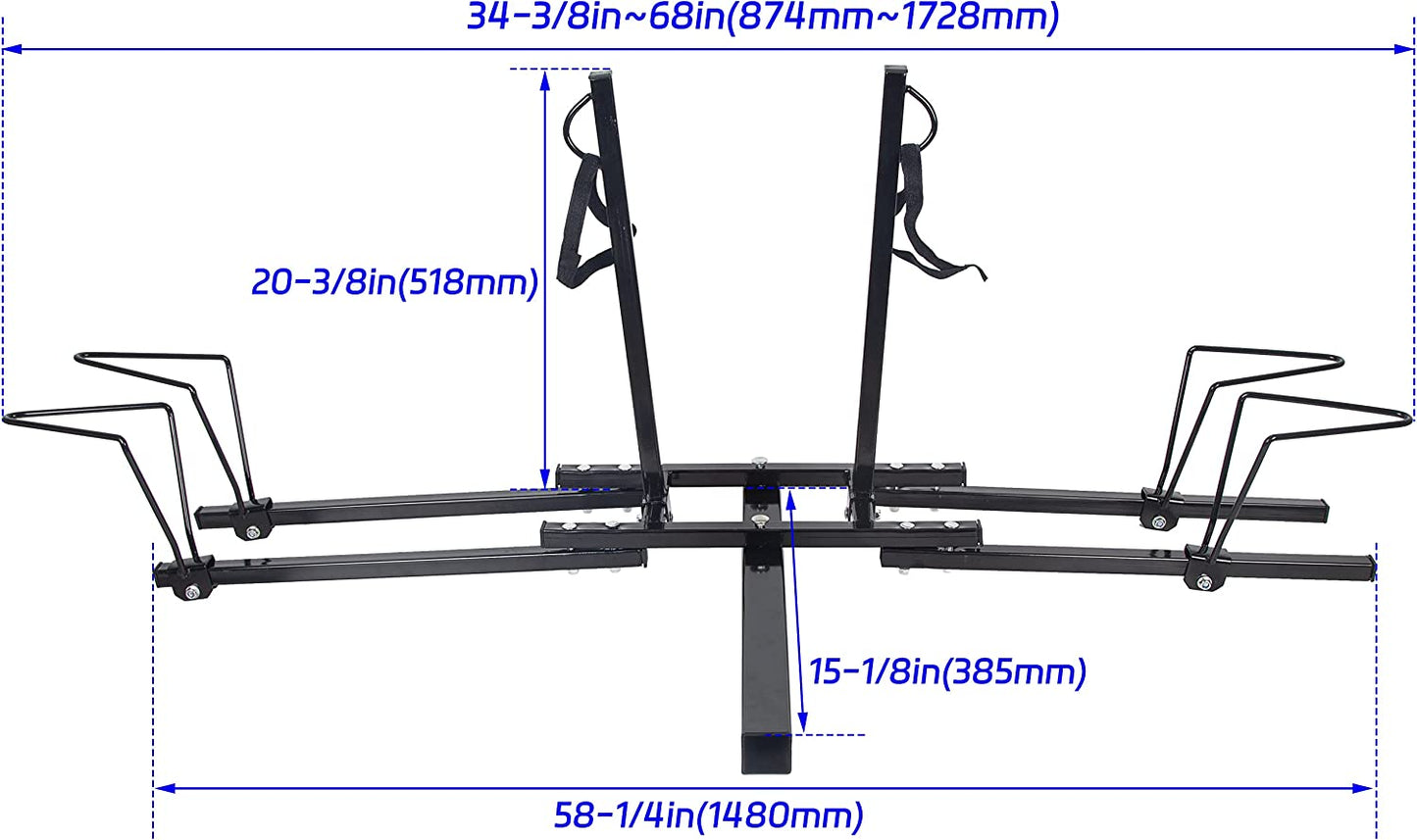 2 Bike Bicycle Rack Rear Mount Rack Carrier Hitch Receiver 2'' for SUV Van Truck  7BLACKSMITHS   