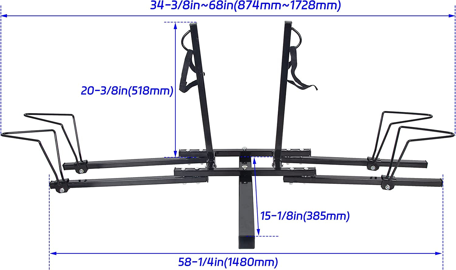 2 Bike Bicycle Rack Rear Mount Rack Carrier Hitch Receiver 2'' for SUV Van Truck  7BLACKSMITHS   