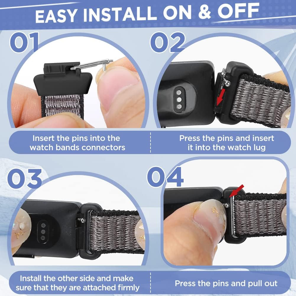 WNIPH Nylon Loop Watch Bands Compatible for Fitbit Inspire 2/ Inspire/ Inspire HR/ Ace 2/ Ace 3 Bands, Soft Adjustable Sport Loop Wristband Replacement Breathable Nylon Straps for Men Women Kids  WNIPH   