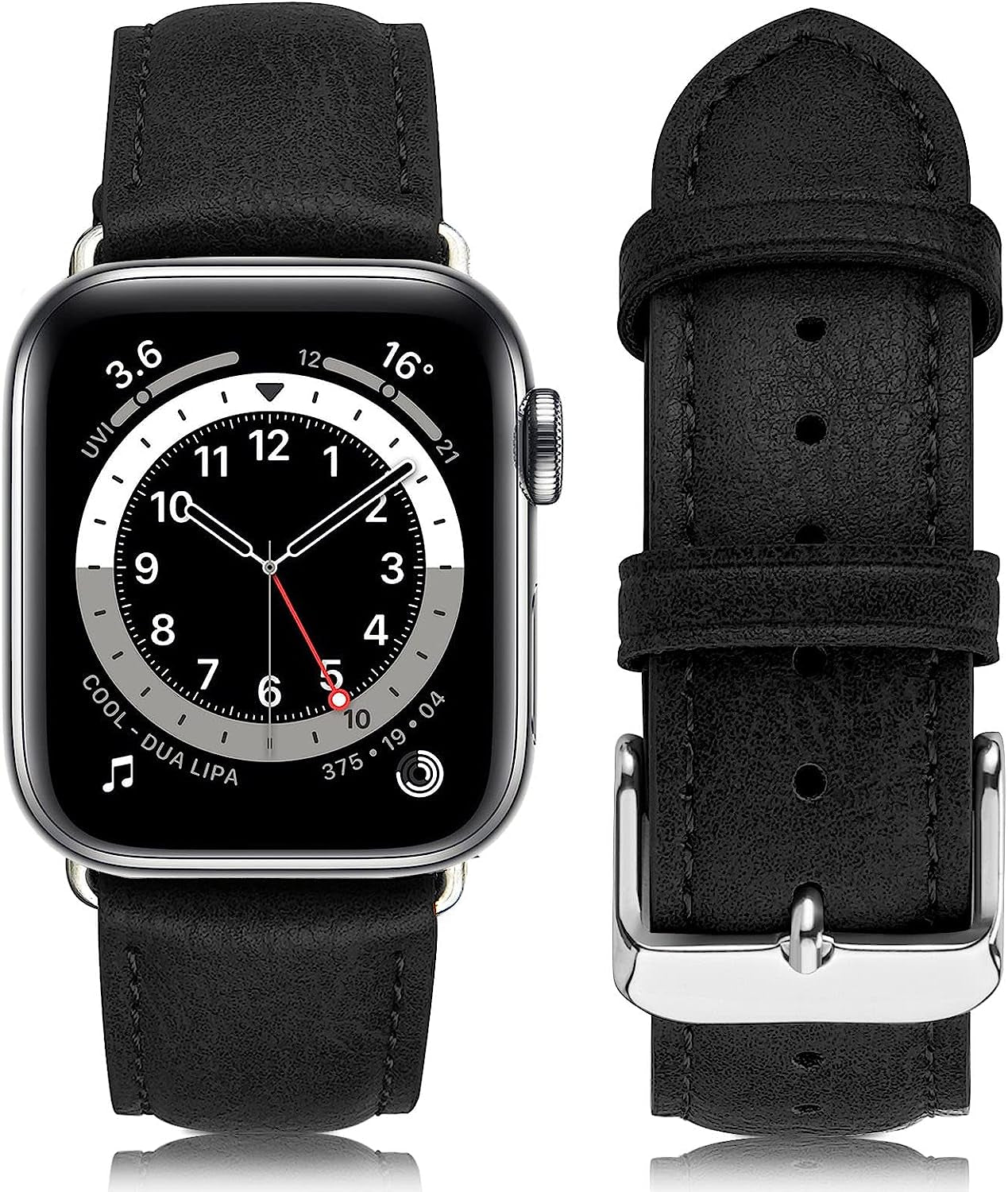 YUETUOL Compatible with Apple Watch Band Leather Replacement Band Strap Men Women Compatible with Apple Watch Ultra SE2 SE Series 8 7 6 5 4 3 2 1 / 38Mm 40Mm 41Mm 42Mm 44Mm 45Mm 49Mm  YUETUOL   
