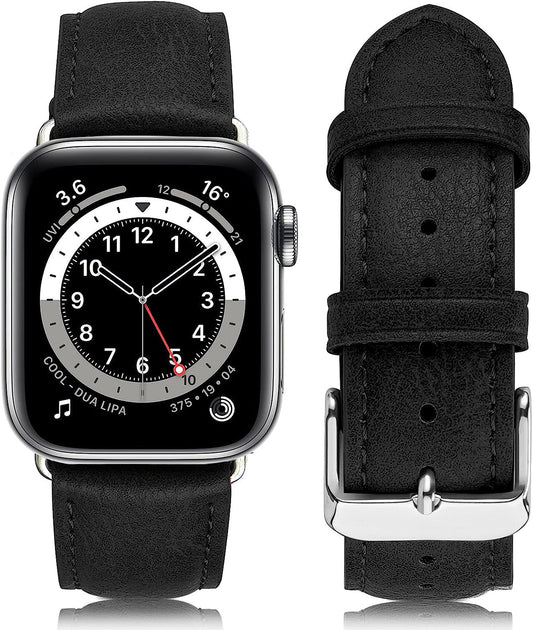 YUETUOL Compatible with Apple Watch Band Leather Replacement Band Strap Men Women Compatible with Apple Watch Ultra SE2 SE Series 8 7 6 5 4 3 2 1 / 38Mm 40Mm 41Mm 42Mm 44Mm 45Mm 49Mm  YUETUOL   