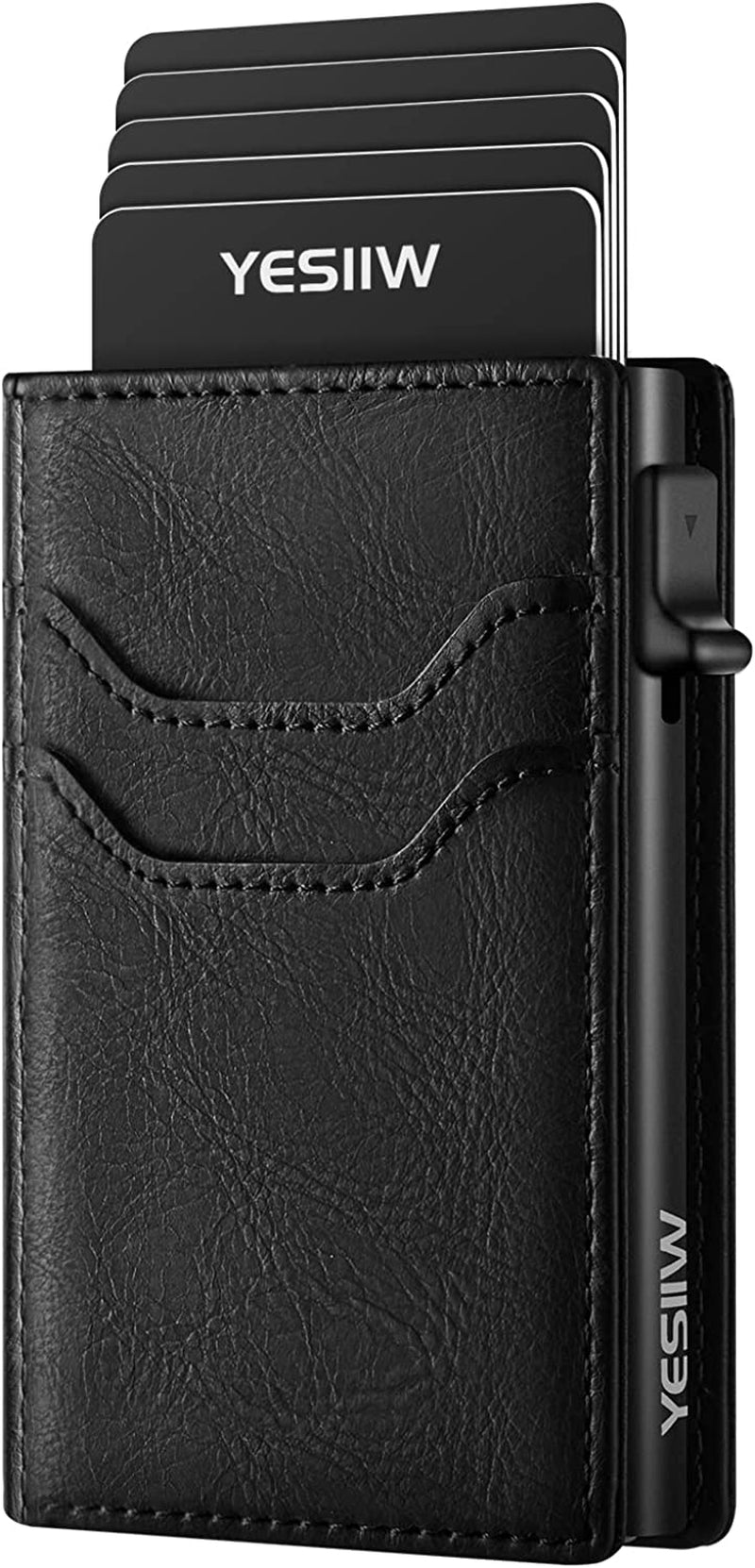 YESIIW ✅ Modern and Minimalist and Slim  YESIIW B2 - Black (Bifold Leather) ✅ ✅ ✅ LIMITED TIME OFFER ✅ ✅ ✅ 