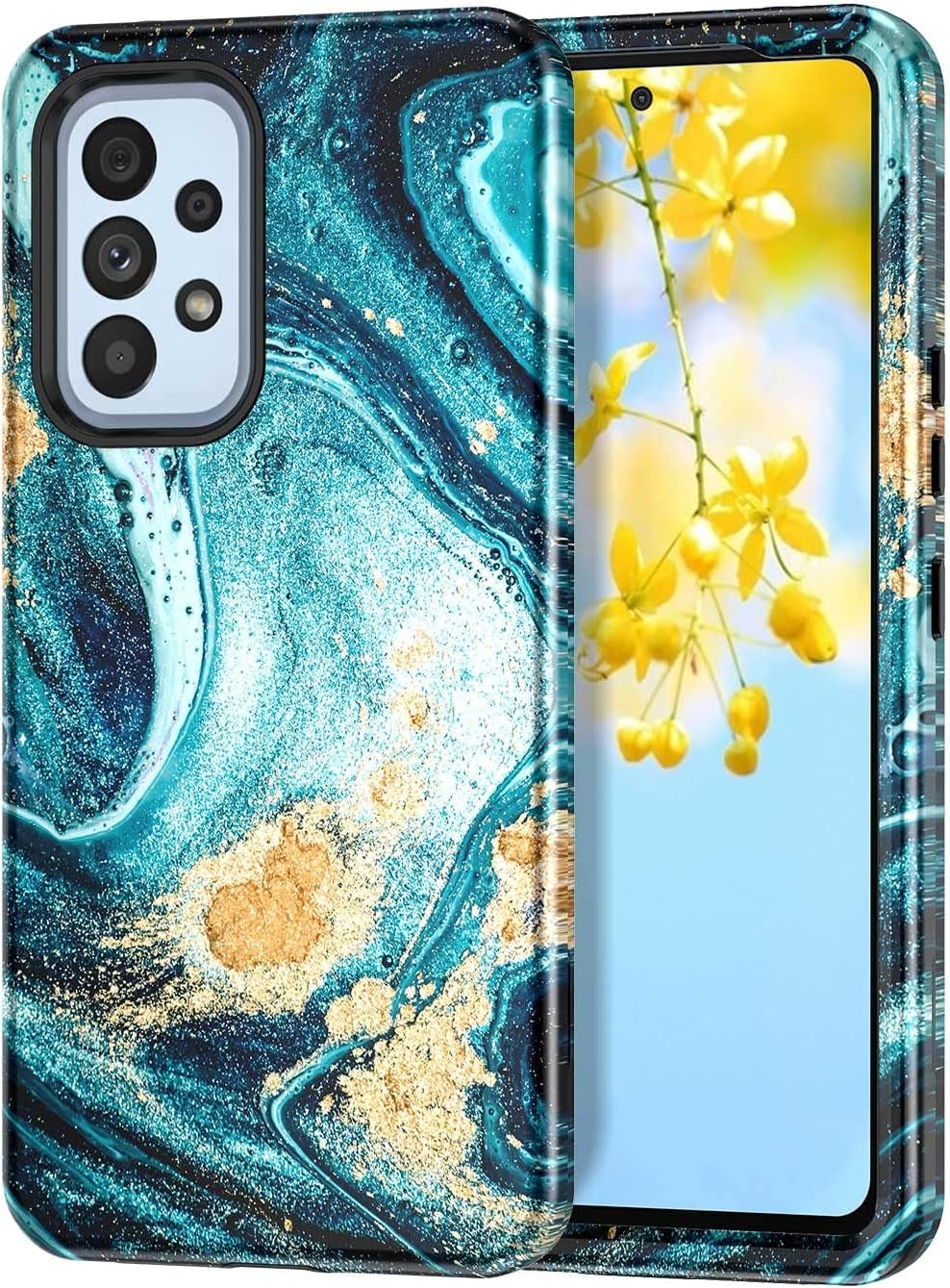 Btscase for Samsung Galaxy A53 5G Case, Marble Pattern 3 in 1 Heavy Duty Shockproof Full Body Rugged Hard Pc+Soft Silicone Drop Protective Women Girl Cover for Samsung Galaxy A53 5G,Drift Sand/Purple  Btscase Ocean  
