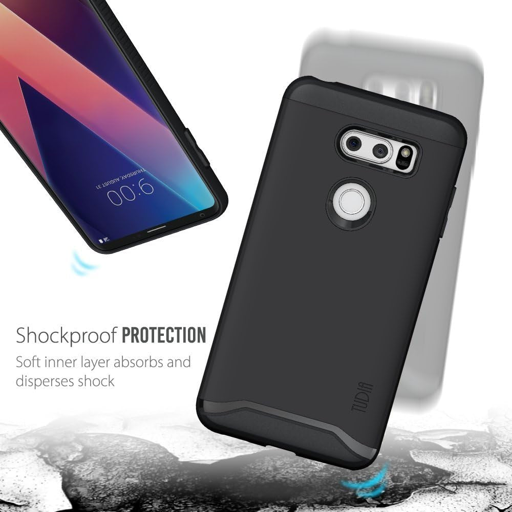 TUDIA Dualshield Designed for LG V30 Case/Lg V30+/LG V30S Case, [Merge] Heavy Duty Dual Layer Slim Case for LG V30/V30 Plus/V30S (Matte Black)  TUDIA   