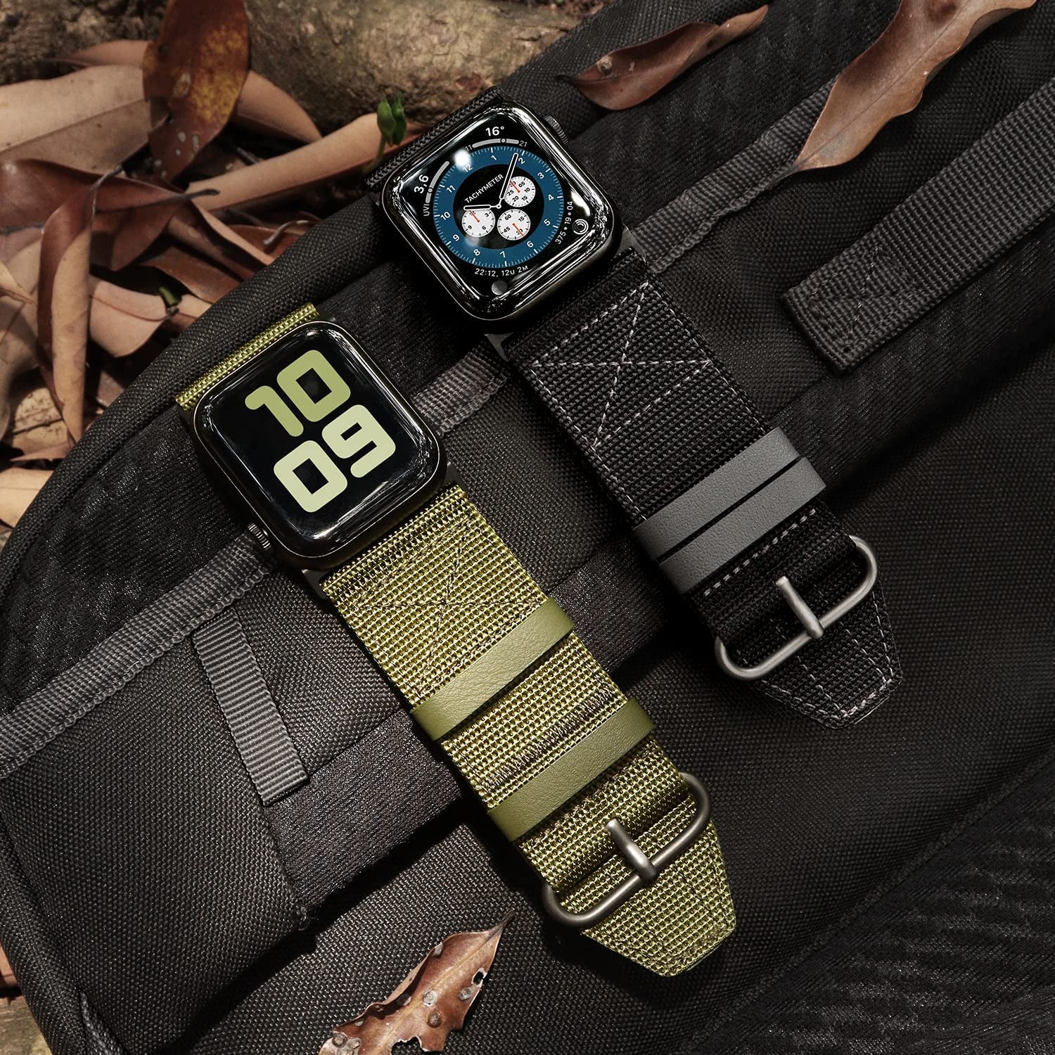 ZRDESIGN Ultra Watch Band for Man,Compatible with Apple Watch 49Mm 45Mm 44Mm 42Mm 41Mm 40Mm 38Mm,Leather and Nylon Strap for Iwatch Series Ultra SE 2/8 / 7/6 / 5/4 / 3/2 / 1 / SE  ZRDESIGN   