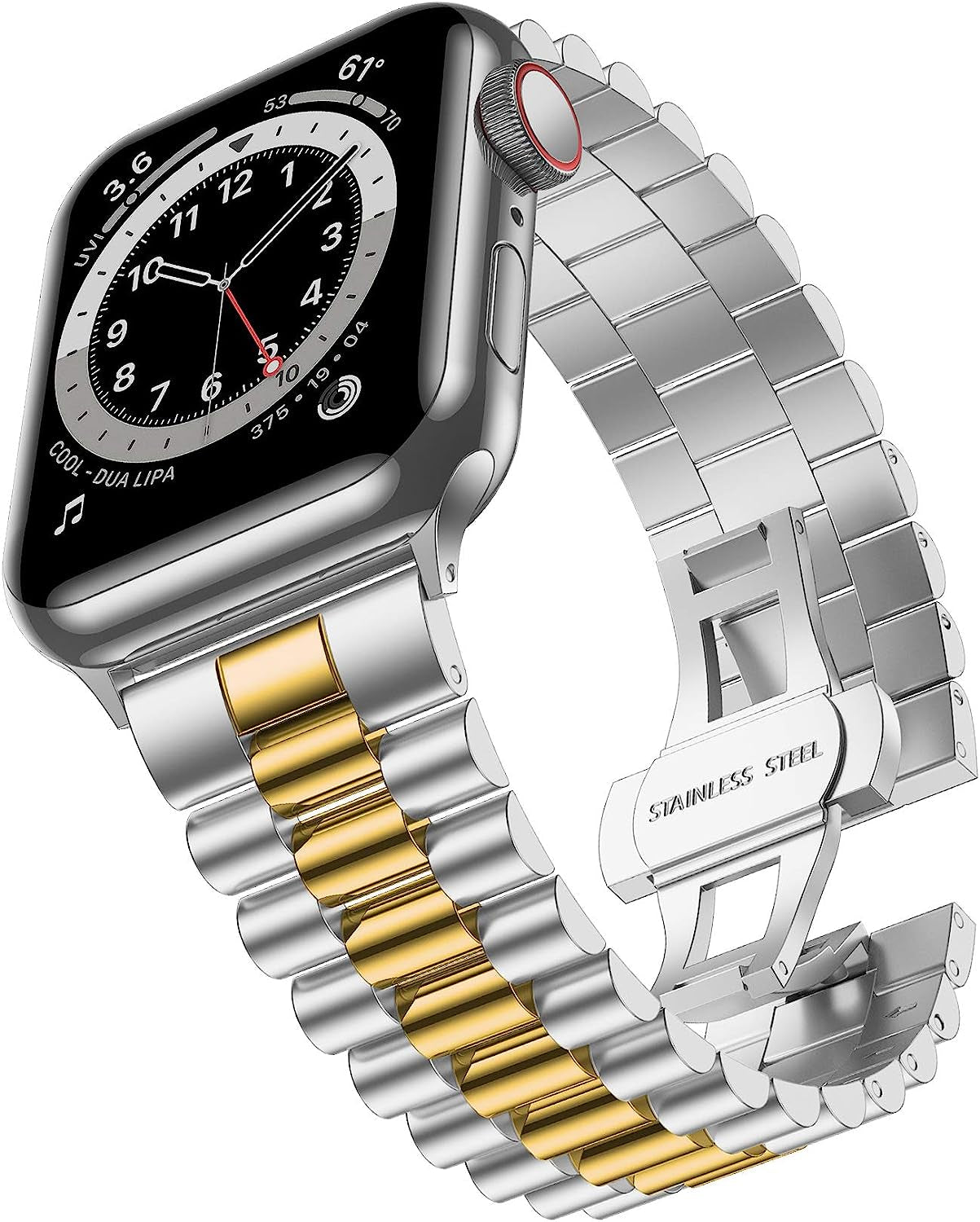 Baozai Compatible with Apple Watch Band Series 5 44Mm 42Mm, Stainless Steel Iwatch Band with Butterfly Folding Clasp for Iwatch Band Series 5/4/3/2/1  baozai   