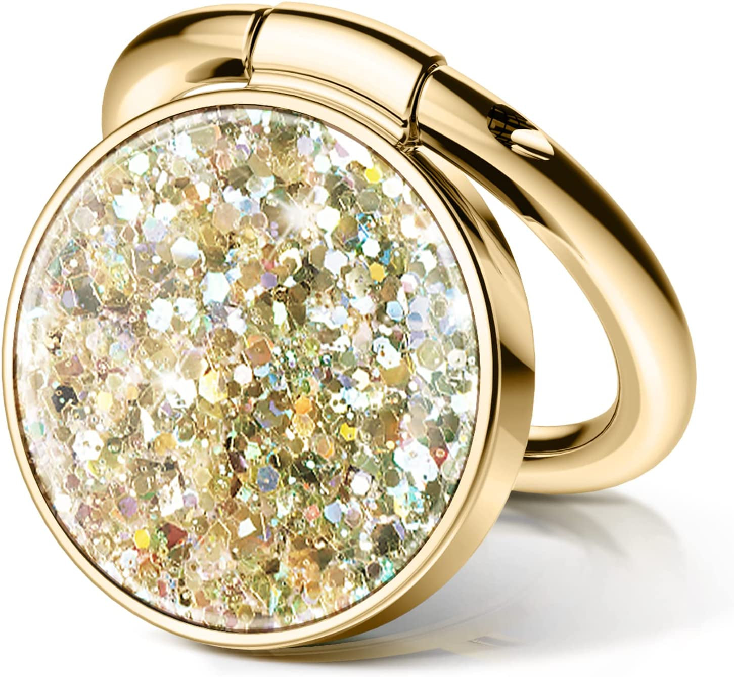 GVIEWIN Marble Cell Phone Ring Holder, Metal Kickstand Grip for Magnetic Car Mount Compatible with Iphone 14 Pro Max/14 Plus/13/12 Series & Galaxy S22/S23 Ultra and Other Smartphones(Drift Sand/Brown)  GVIEWIN Golden Glitter  