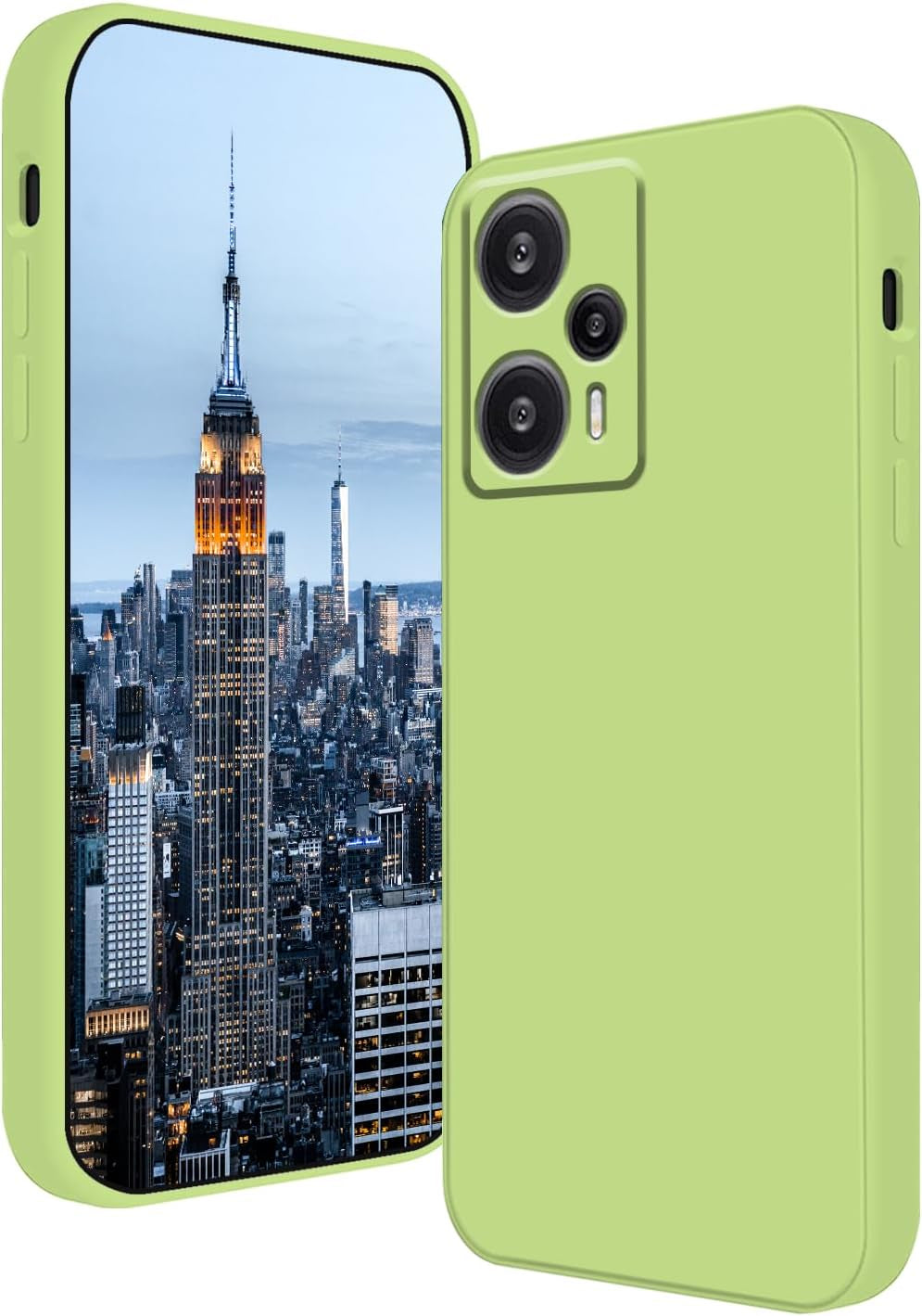 Wousunly Compatible with Poco F5 Case Silicone Liquid Dark Green, Soft Smooth Touch Xiaomi Poco F5 Phone Case Silicone Shockproof Thin Cover (Black)  Wousunly Green  